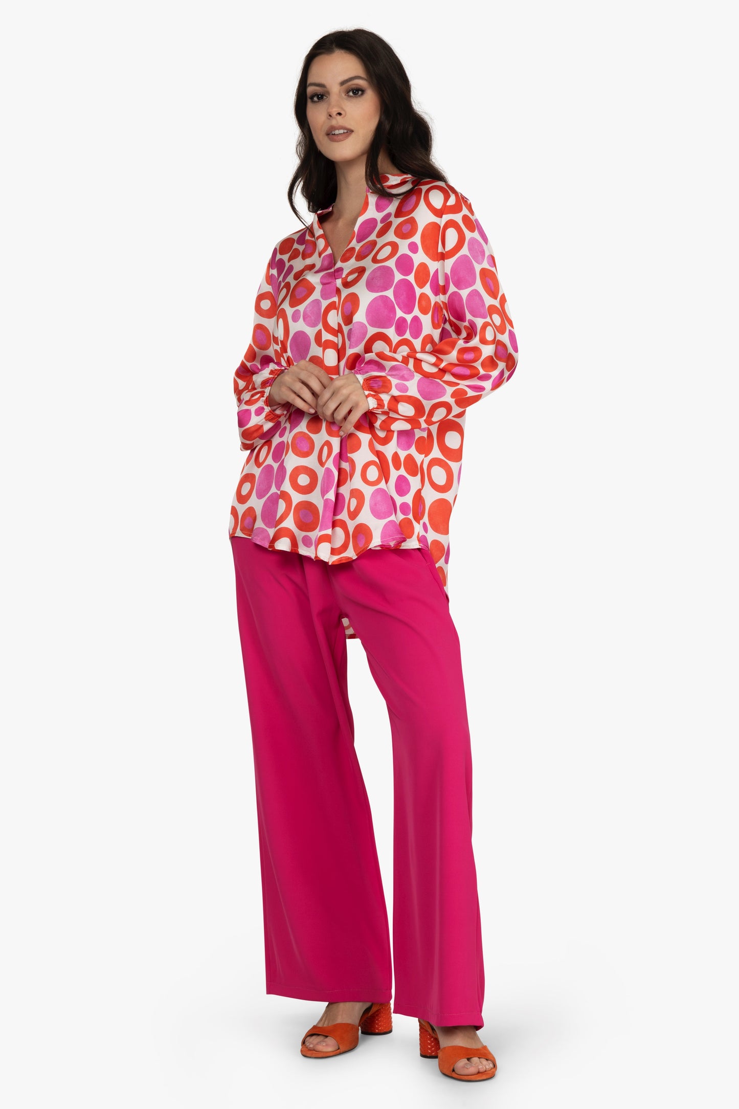 Satinbluse Kreise