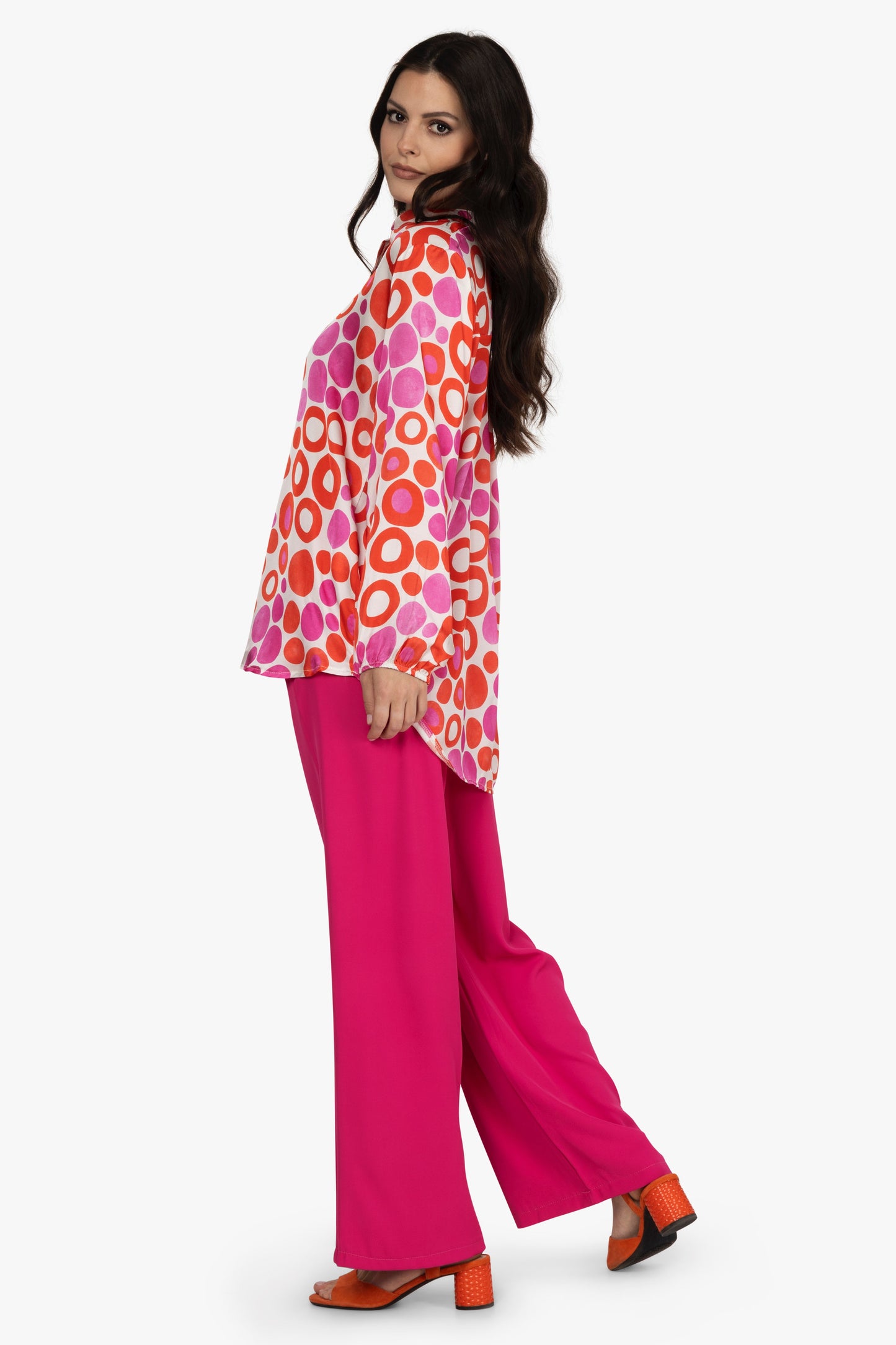 Satinbluse Kreise