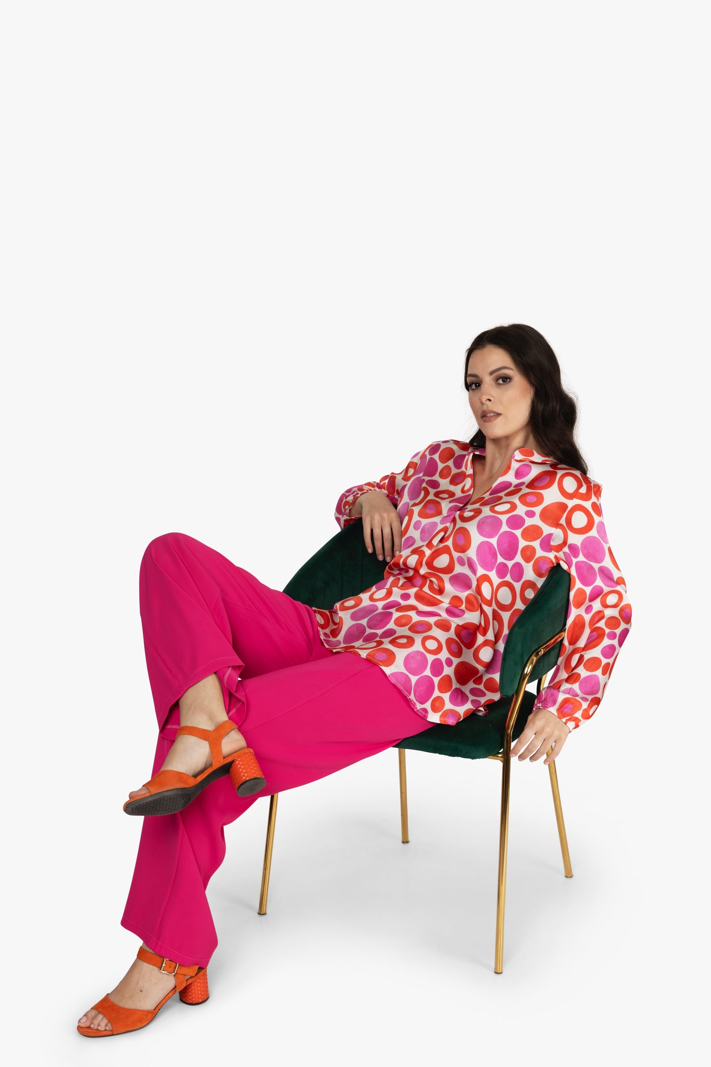 Satinbluse Kreise