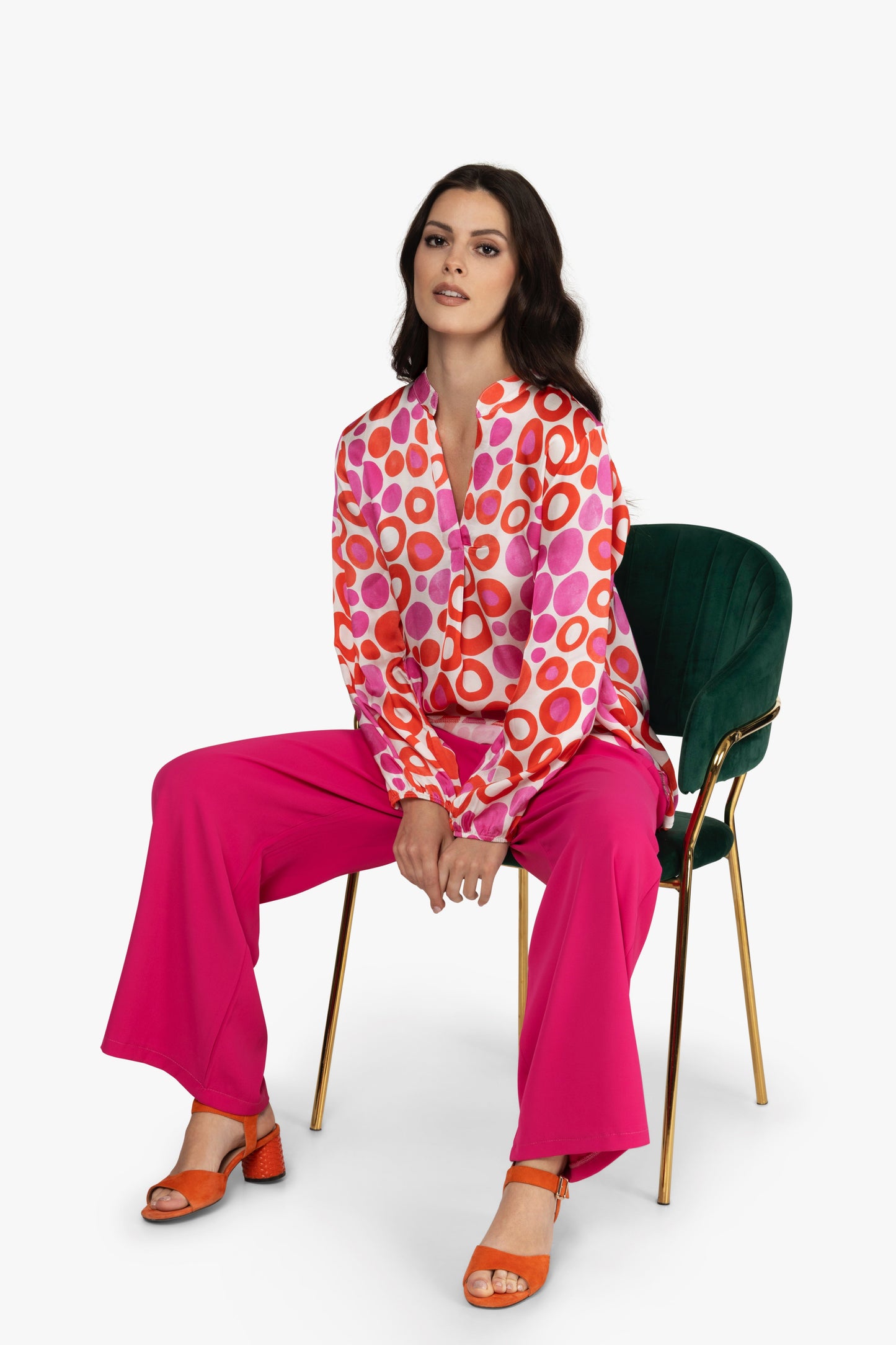 Satinbluse Kreise