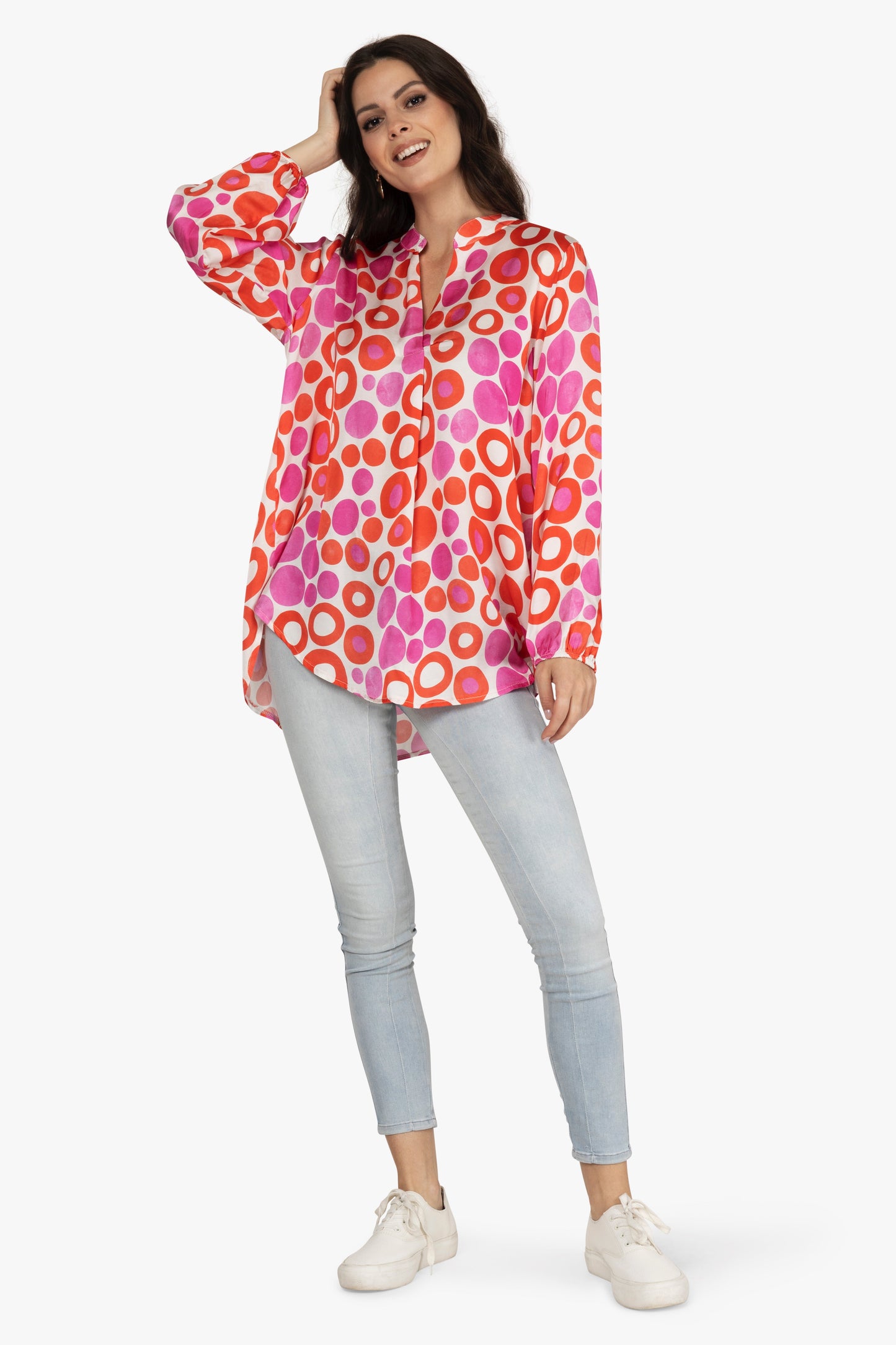 Satinbluse Kreise