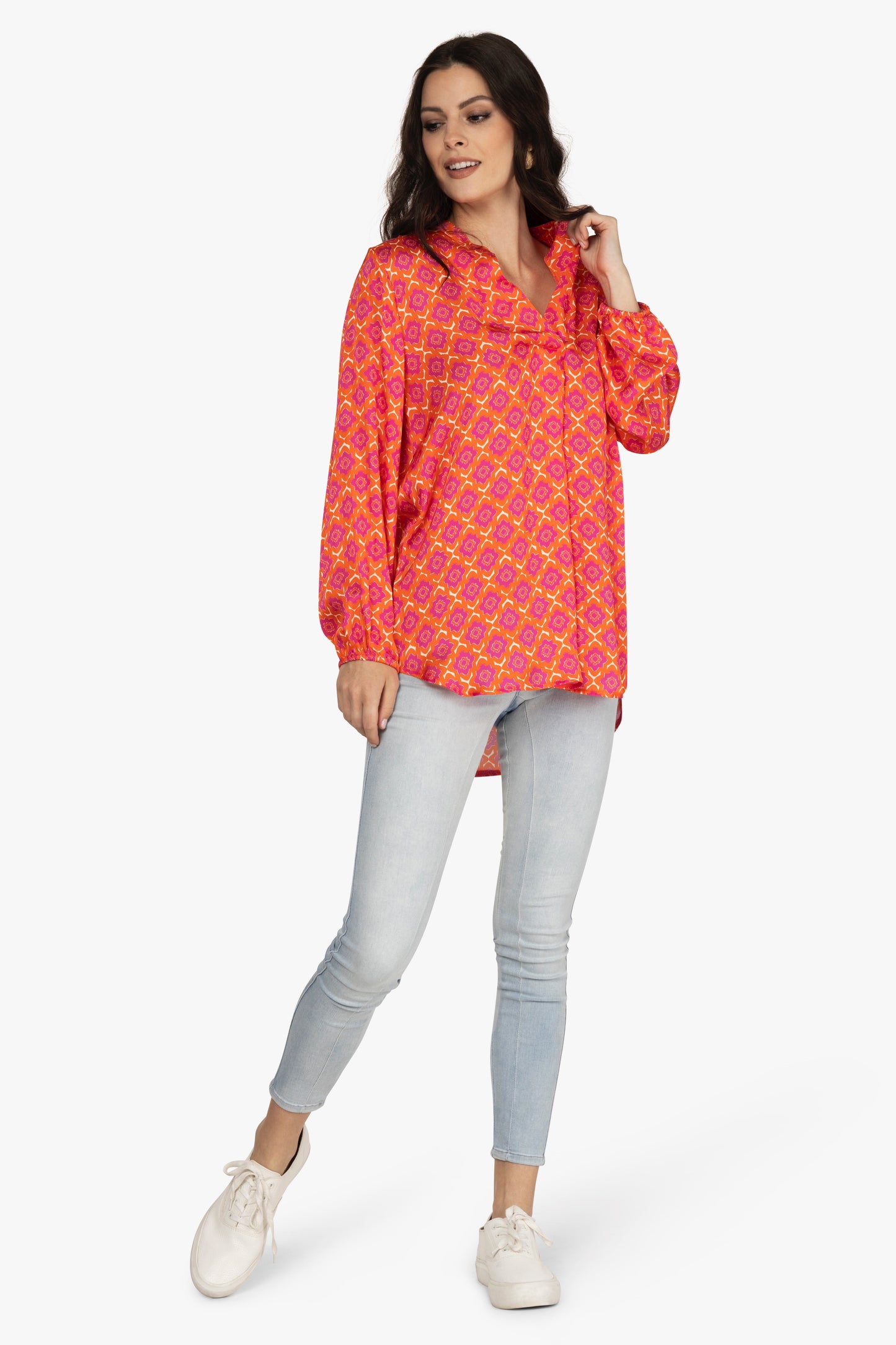 Satinbluse Ornamente