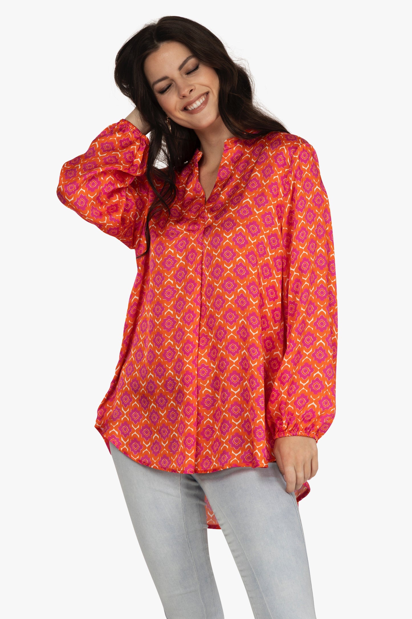 Satinbluse Ornamente