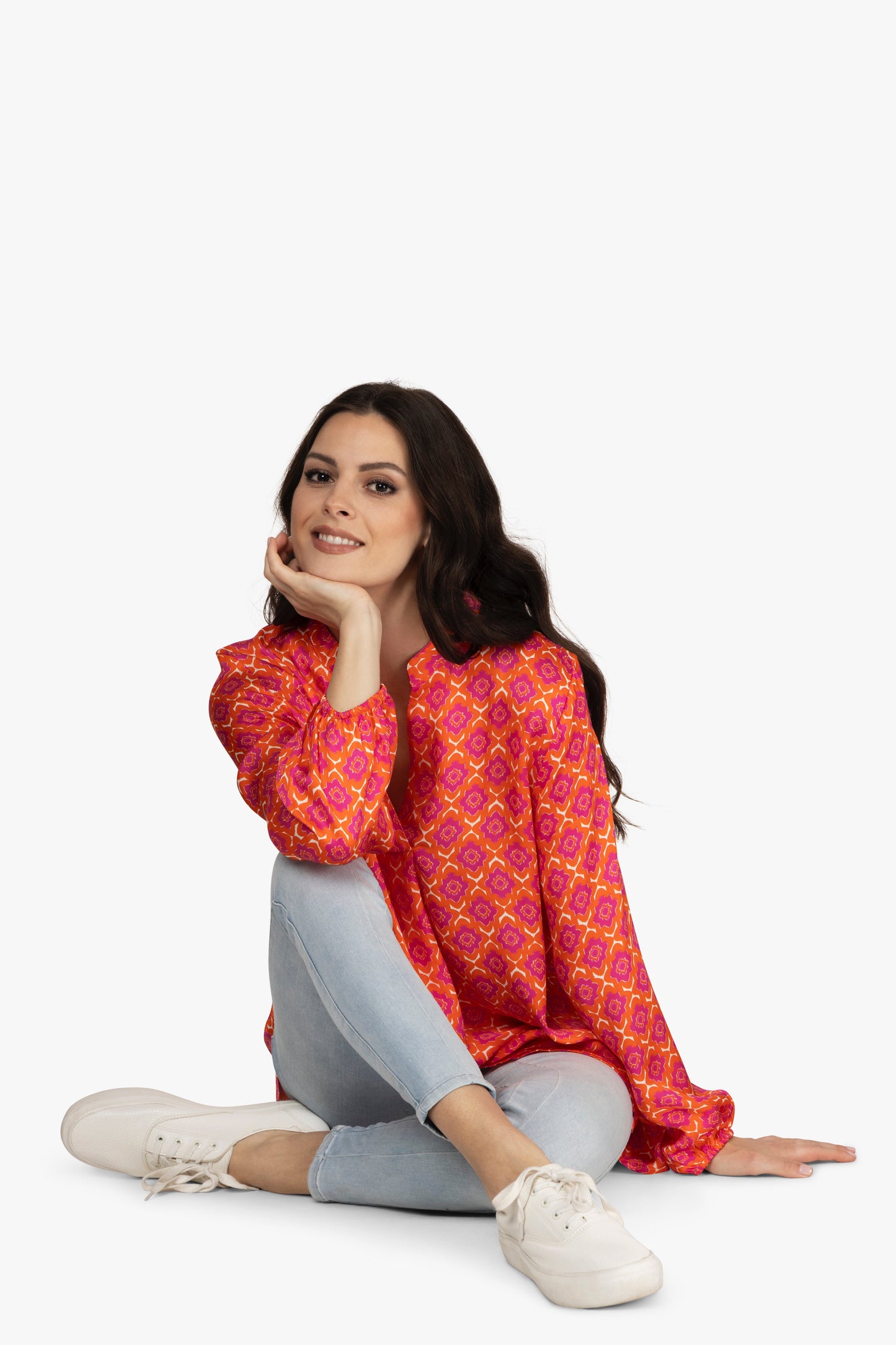 Satinbluse Ornamente