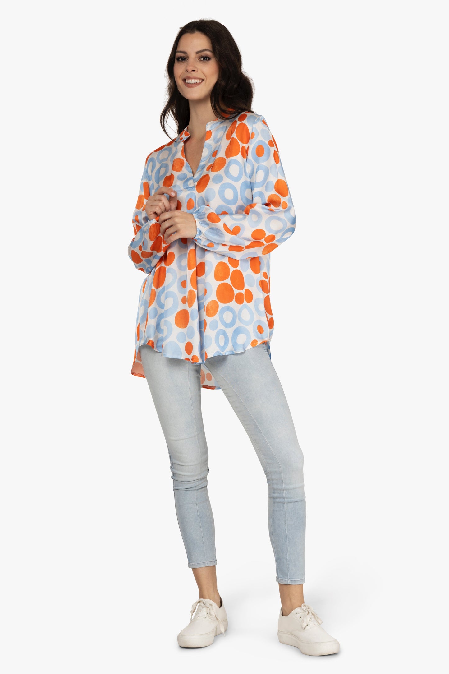 Satinbluse Kreise