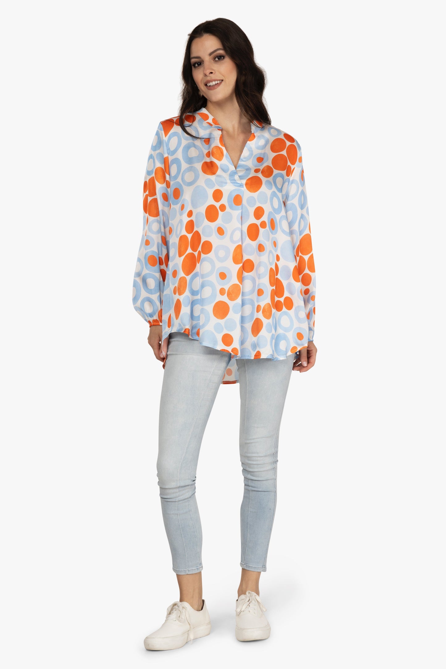 Satinbluse Kreise