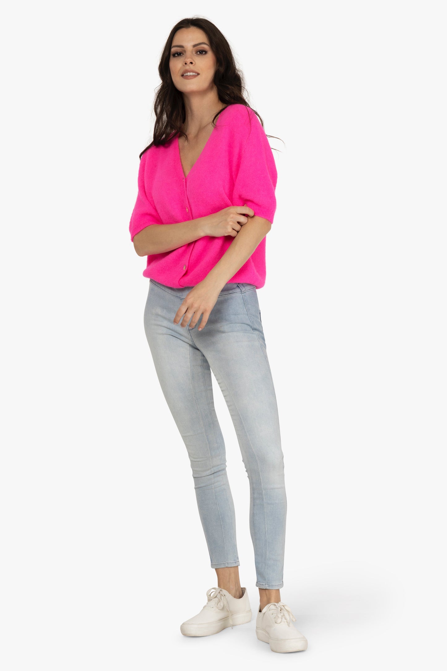 Alpaka Strickjacke mit Halbarm