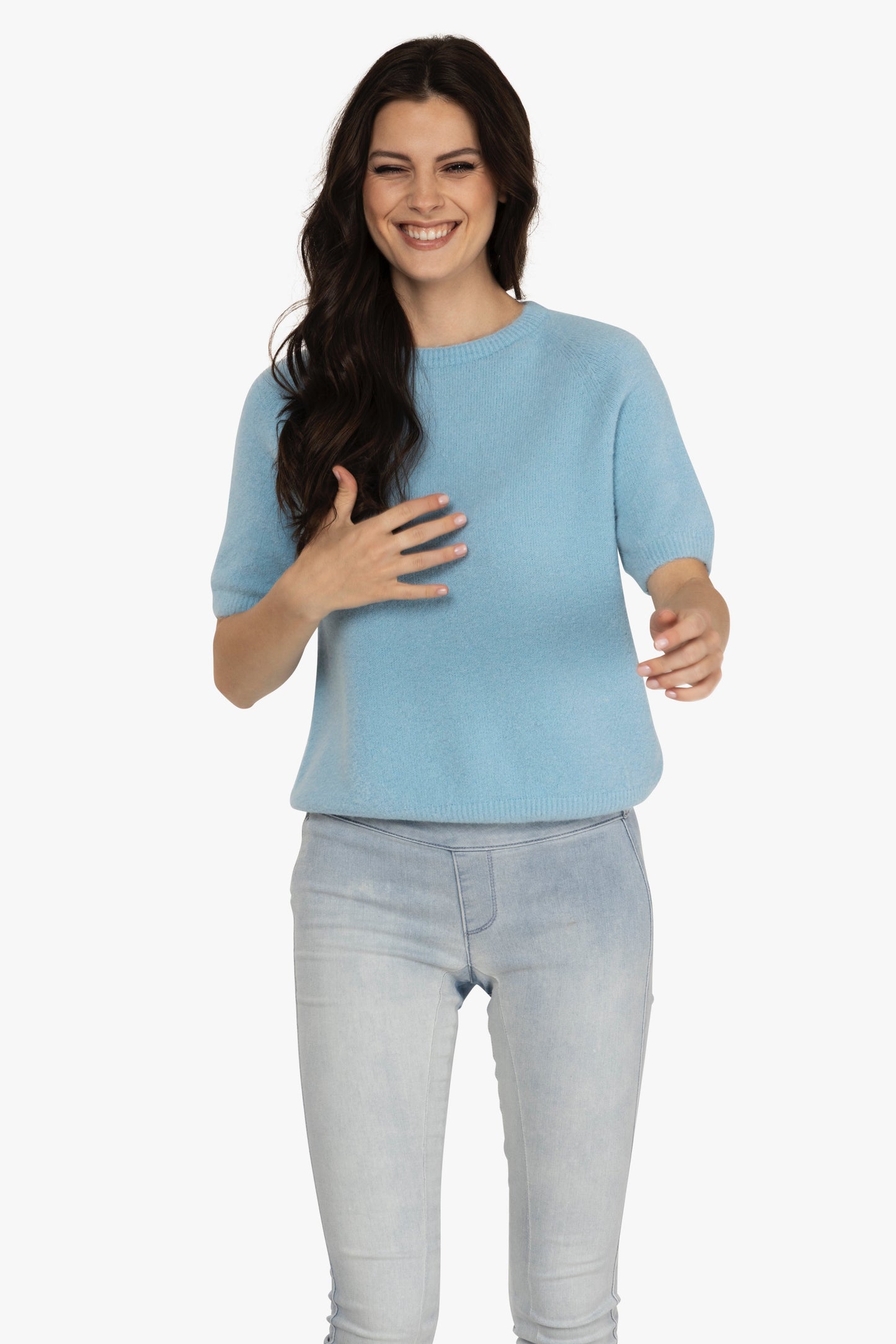 Alpaka Pulli mit Halbarm