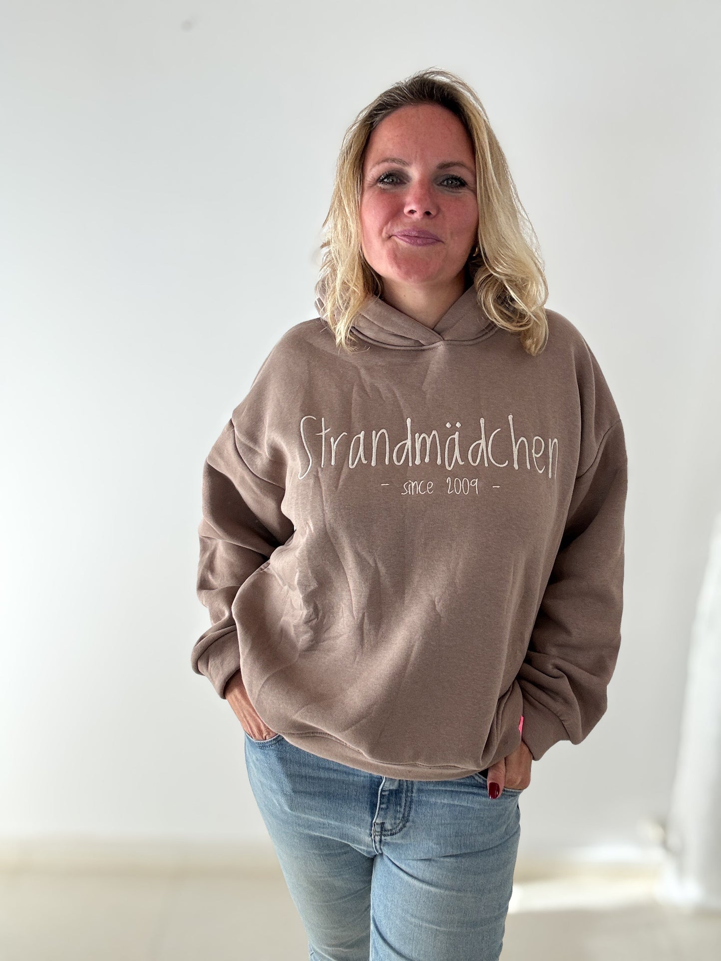 Hoodie Strandmädchen mit Stick