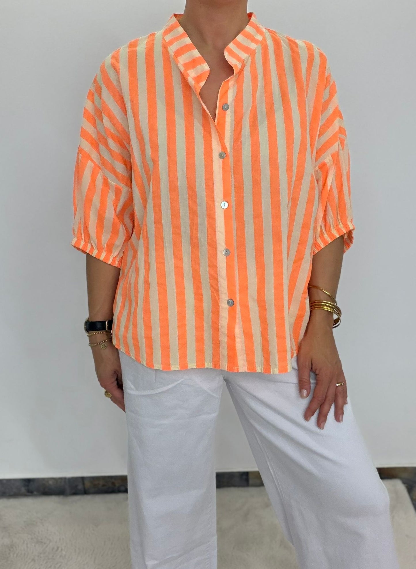 Neon Stripe Bluse