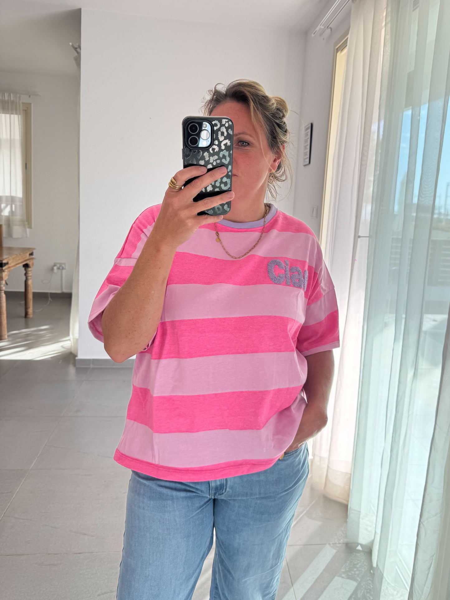 Sommer Sweatshirt CIAO – Streifenliebe mit Chenille