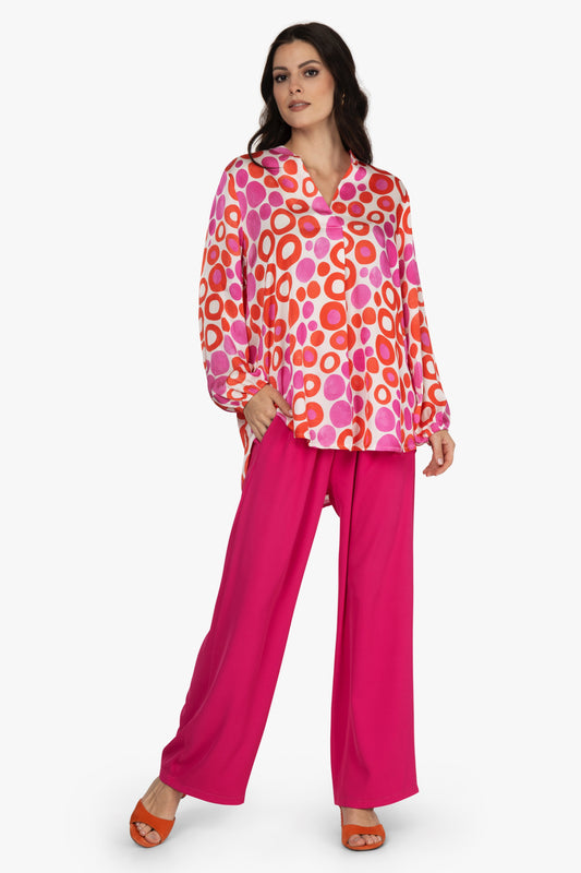Satinbluse Kreise