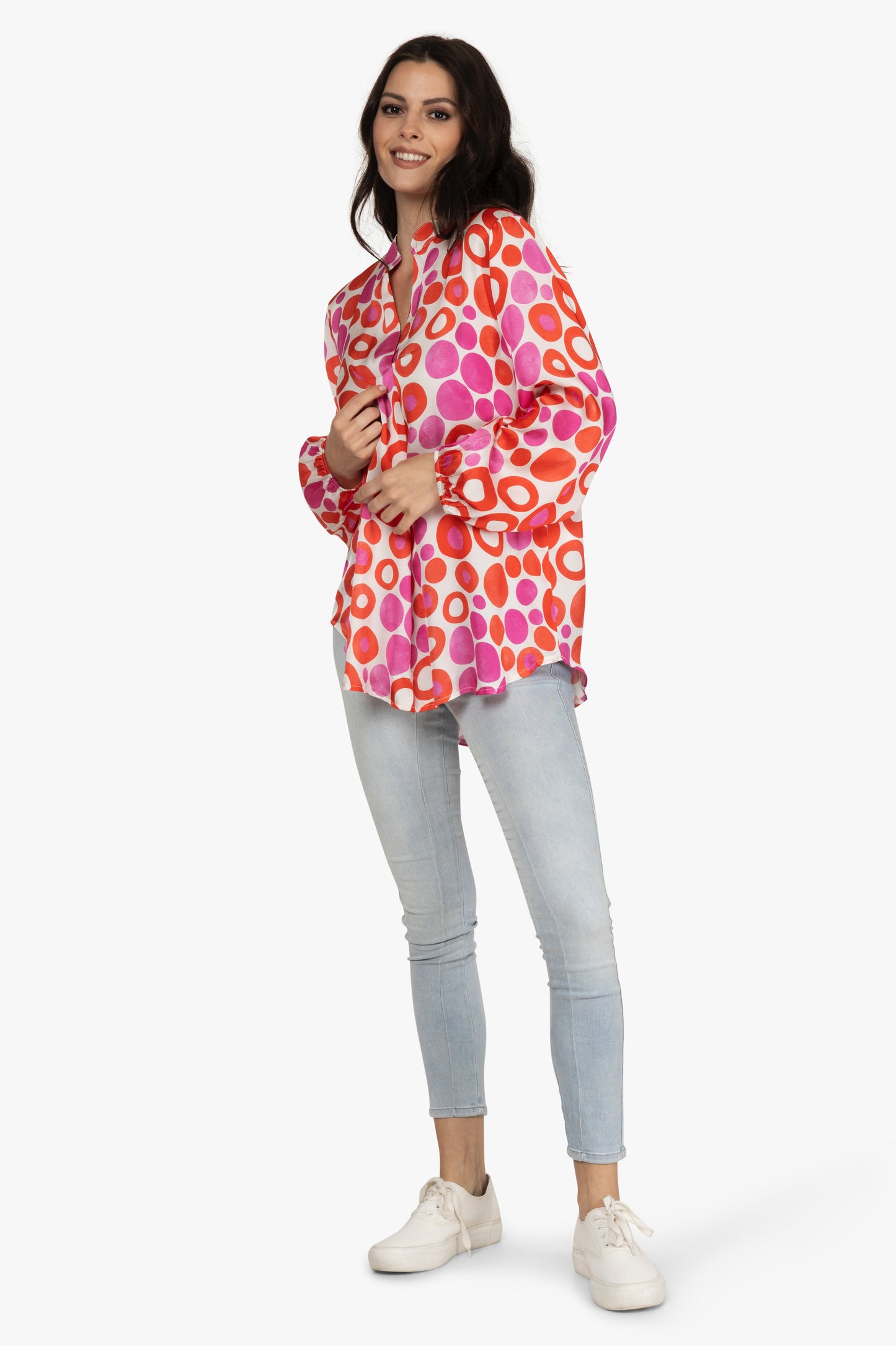 Satinbluse Kreise