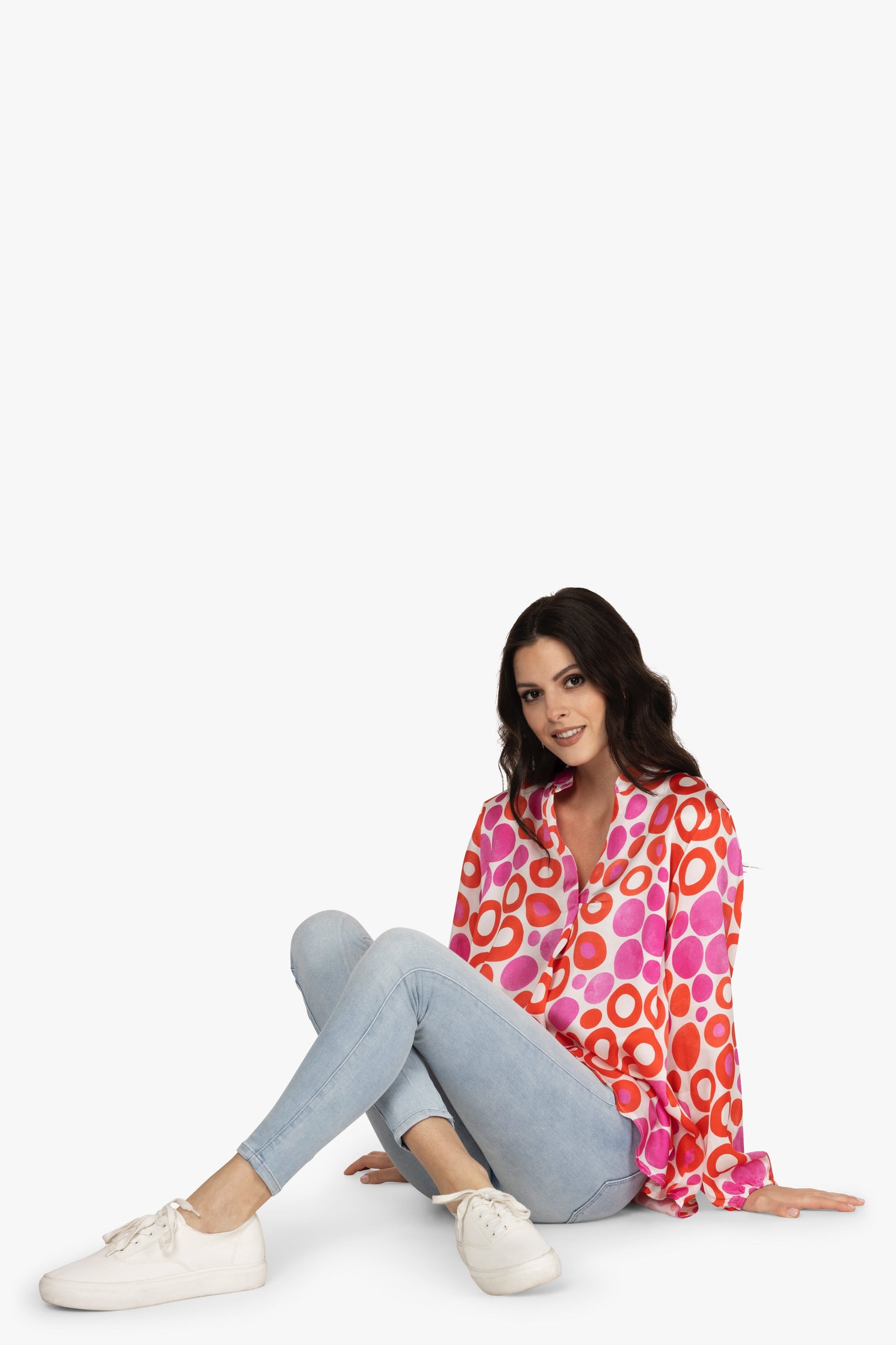 Satinbluse Kreise