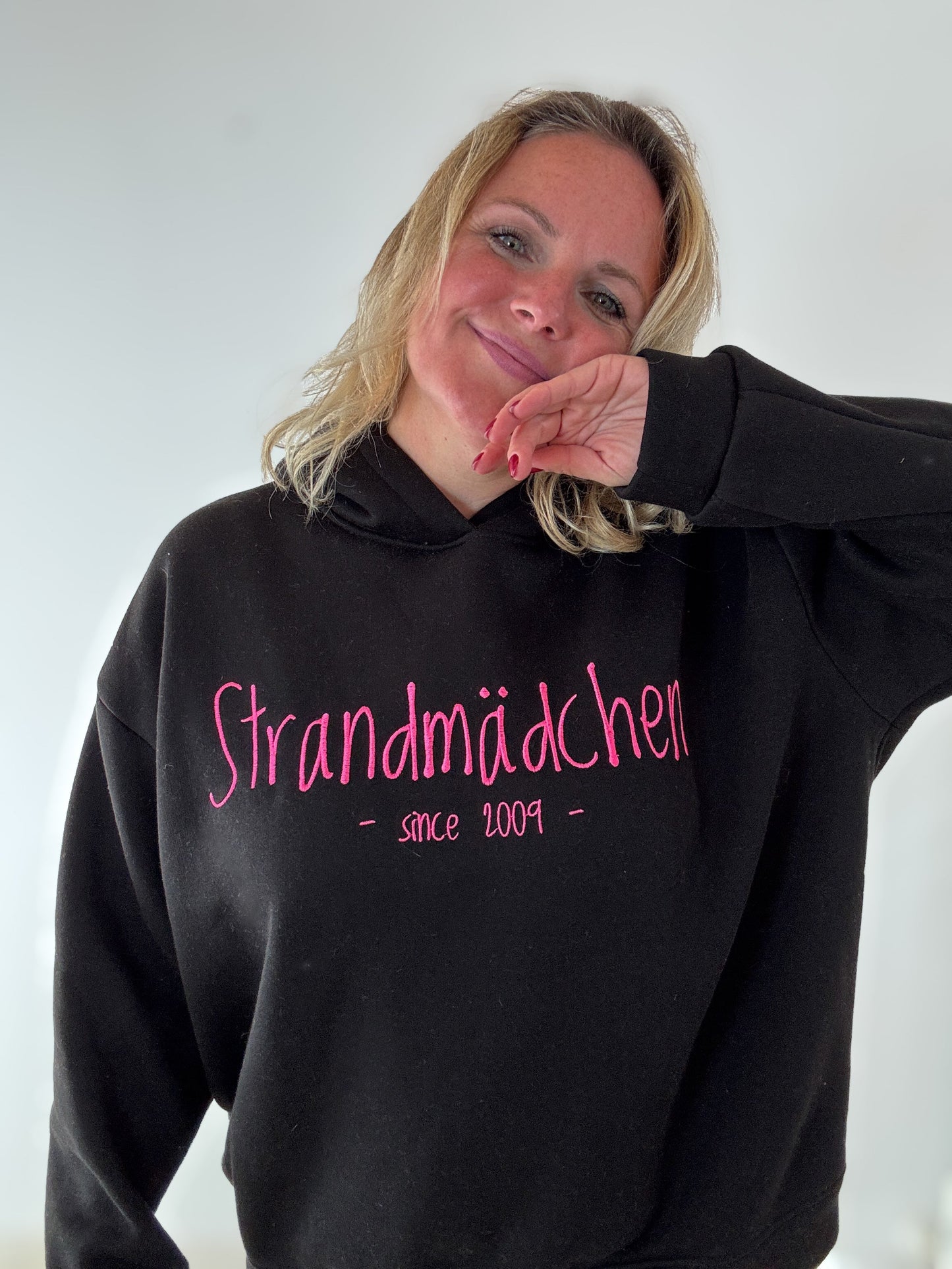 Hoodie Strandmädchen mit Stick