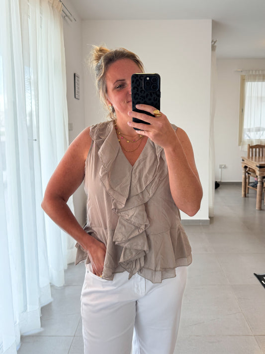 Ruffle Love Bluse – ärmellos