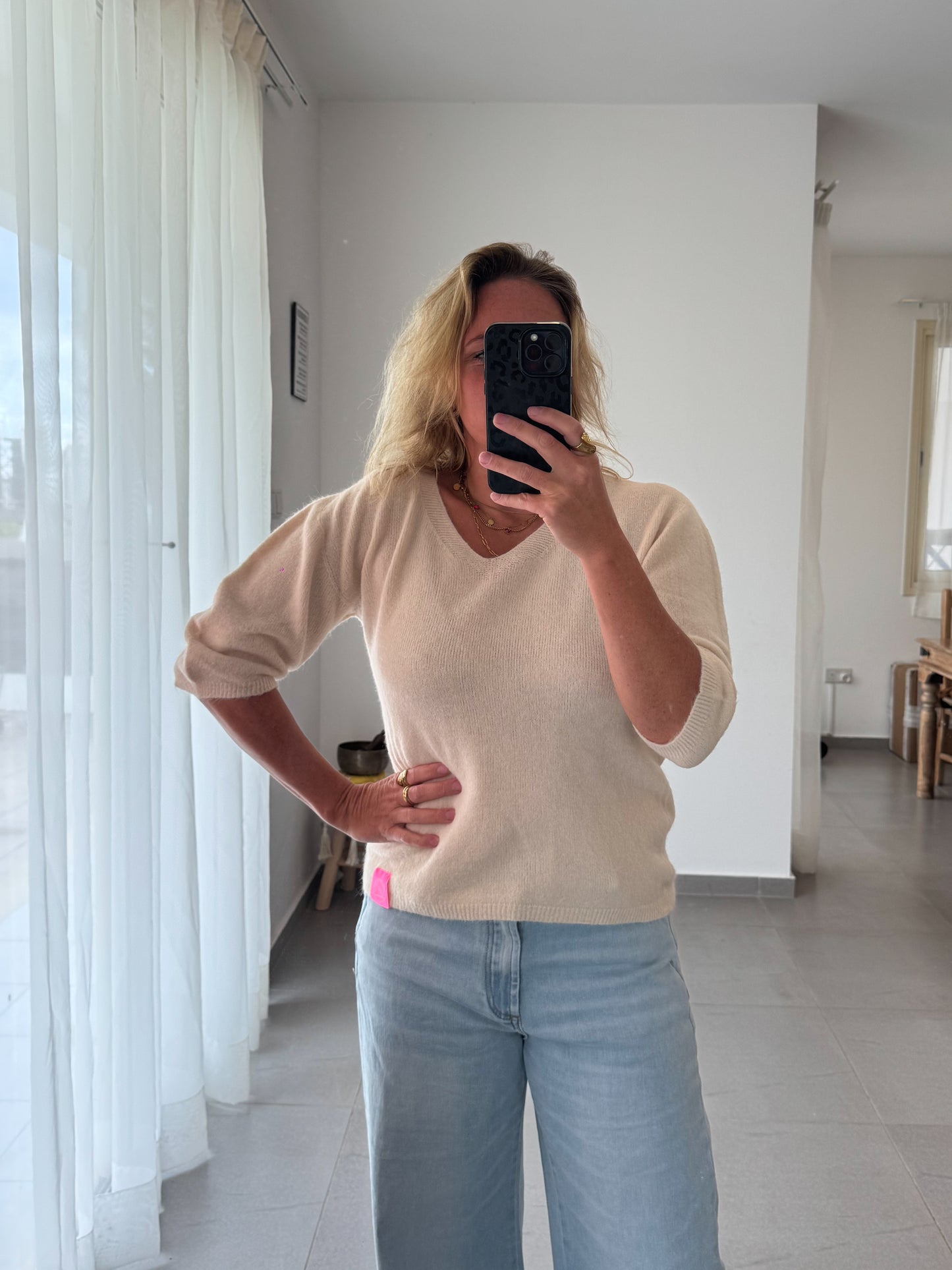 Halbarm Strick Pullover