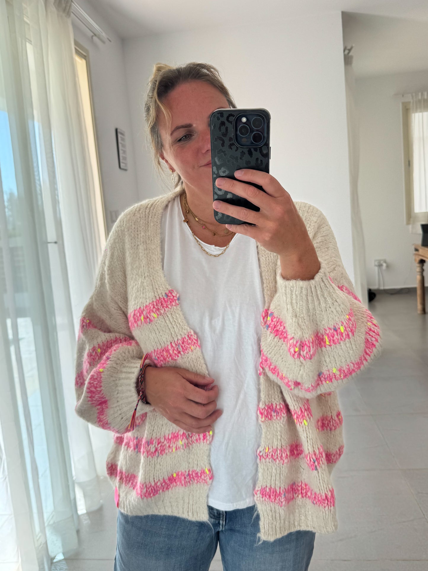 Strickjacke NEON-STREIFEN