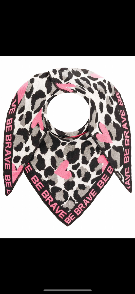 Zwillingsherz Dreieckstuch BE BRAVE, grau