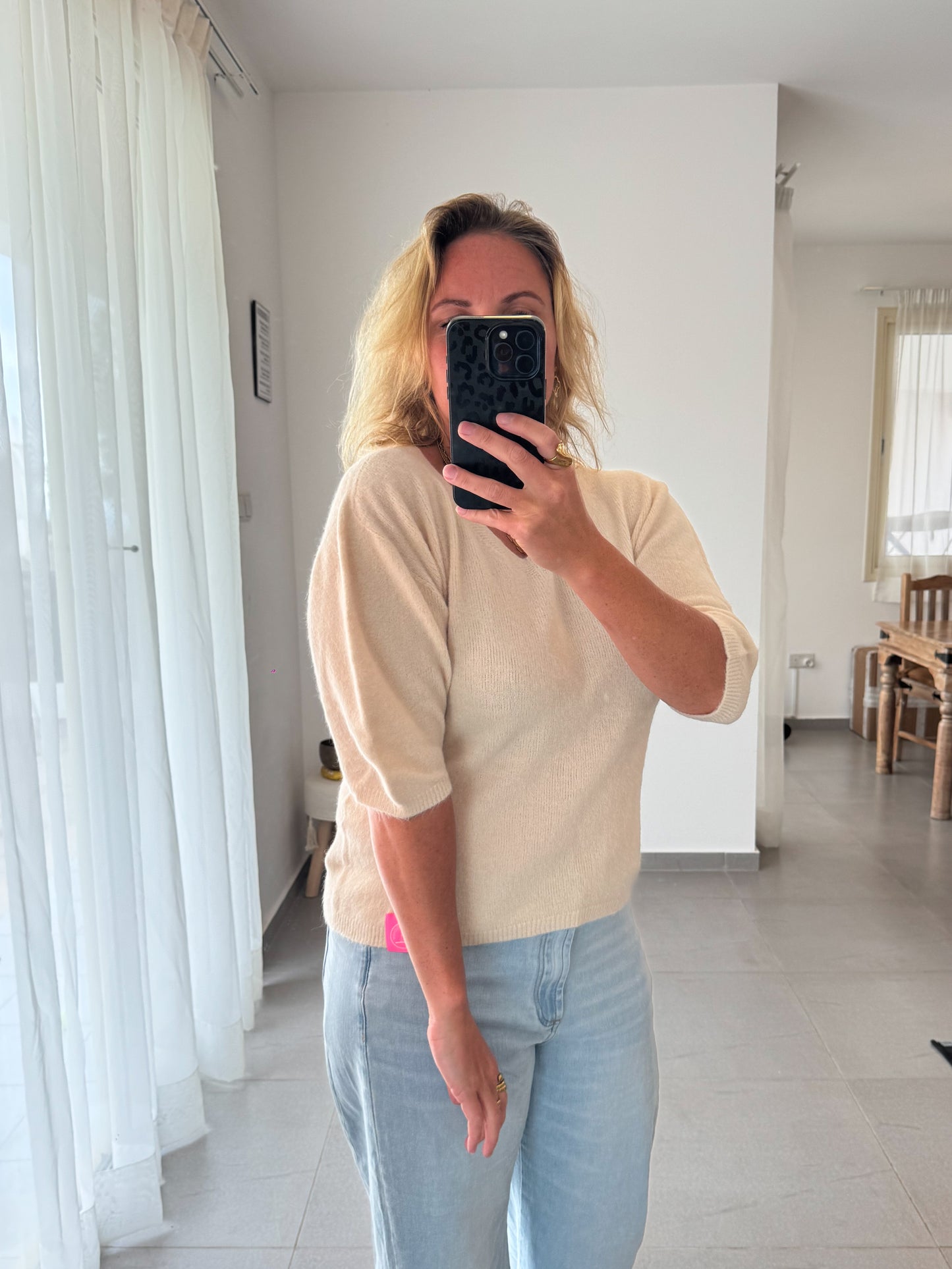 Halbarm Strick Pullover