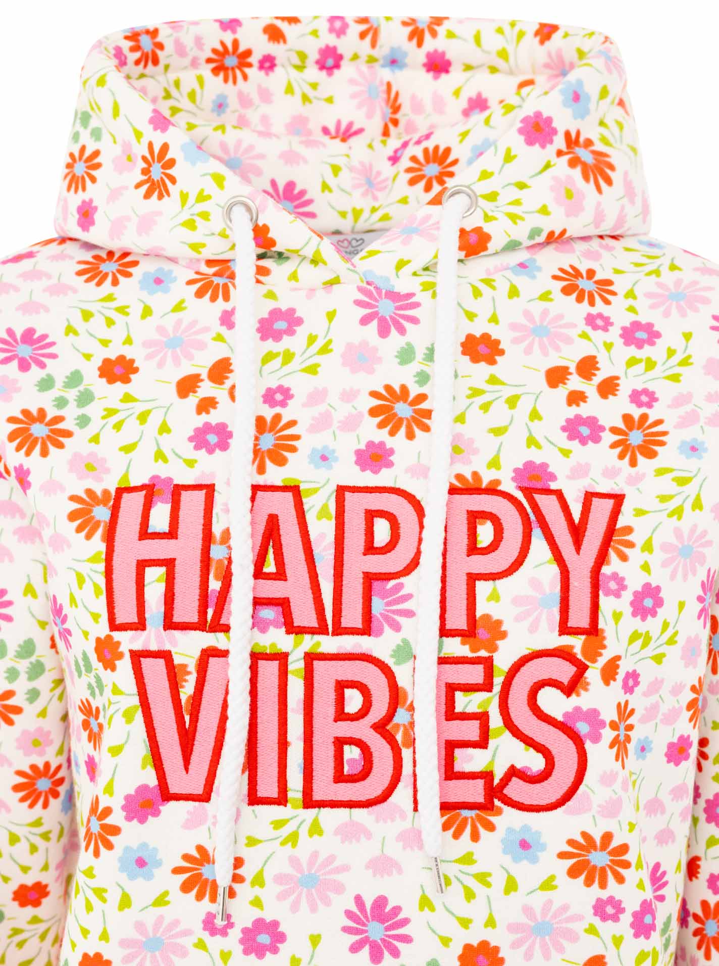 Zwillingsherz Hoodie "AOP Flower Happy Vibes"