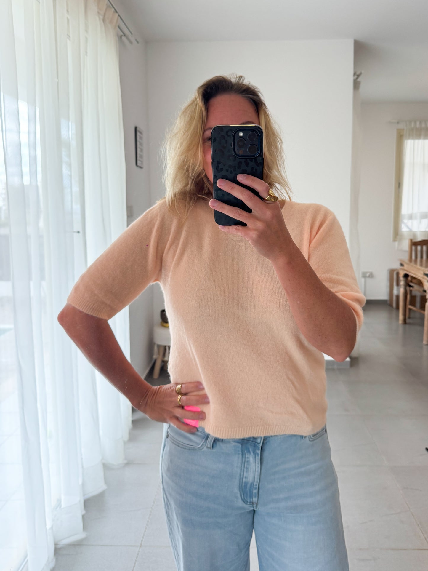 Halbarm Strick Pullover
