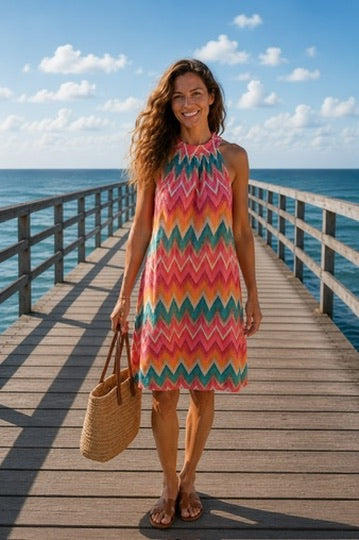 Kofferkleid Neckholder ZACKEN