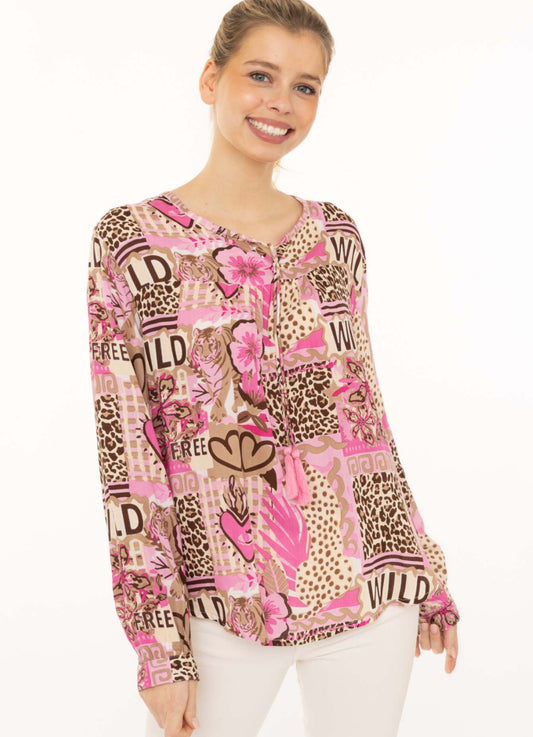 Zwillingsherz Bluse SAFARI PATCHWORK