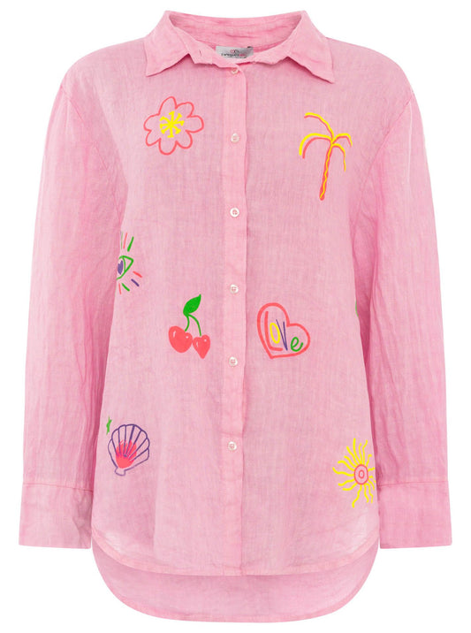 Zwillingsherz 100% Leinen Bluse "Neon"