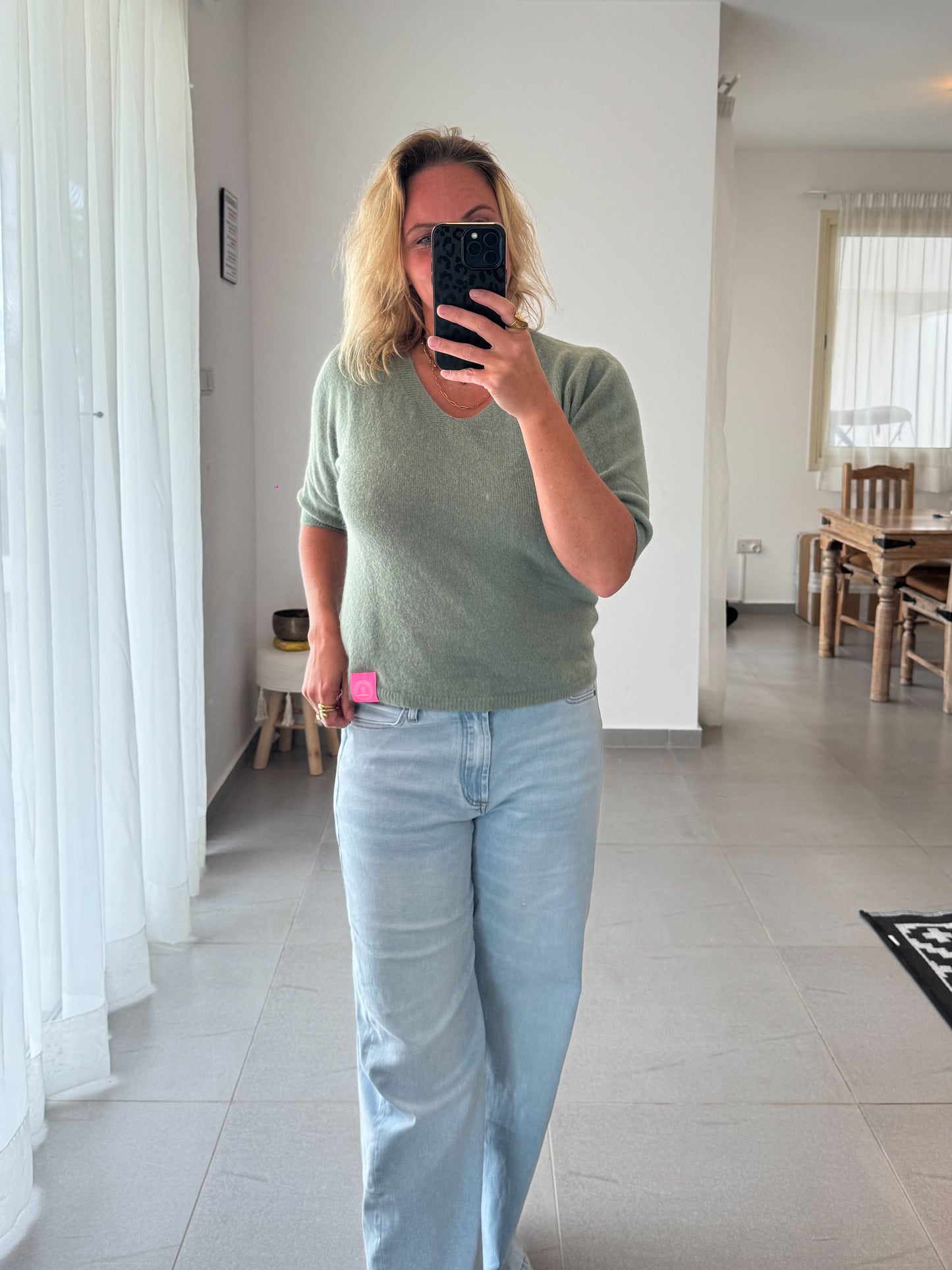 Halbarm Strick Pullover