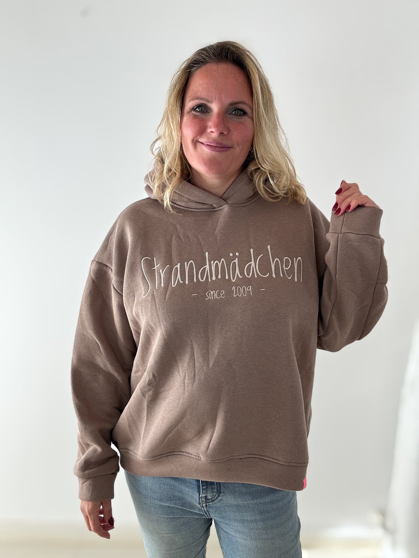 Hoodie Strandmädchen mit Stick