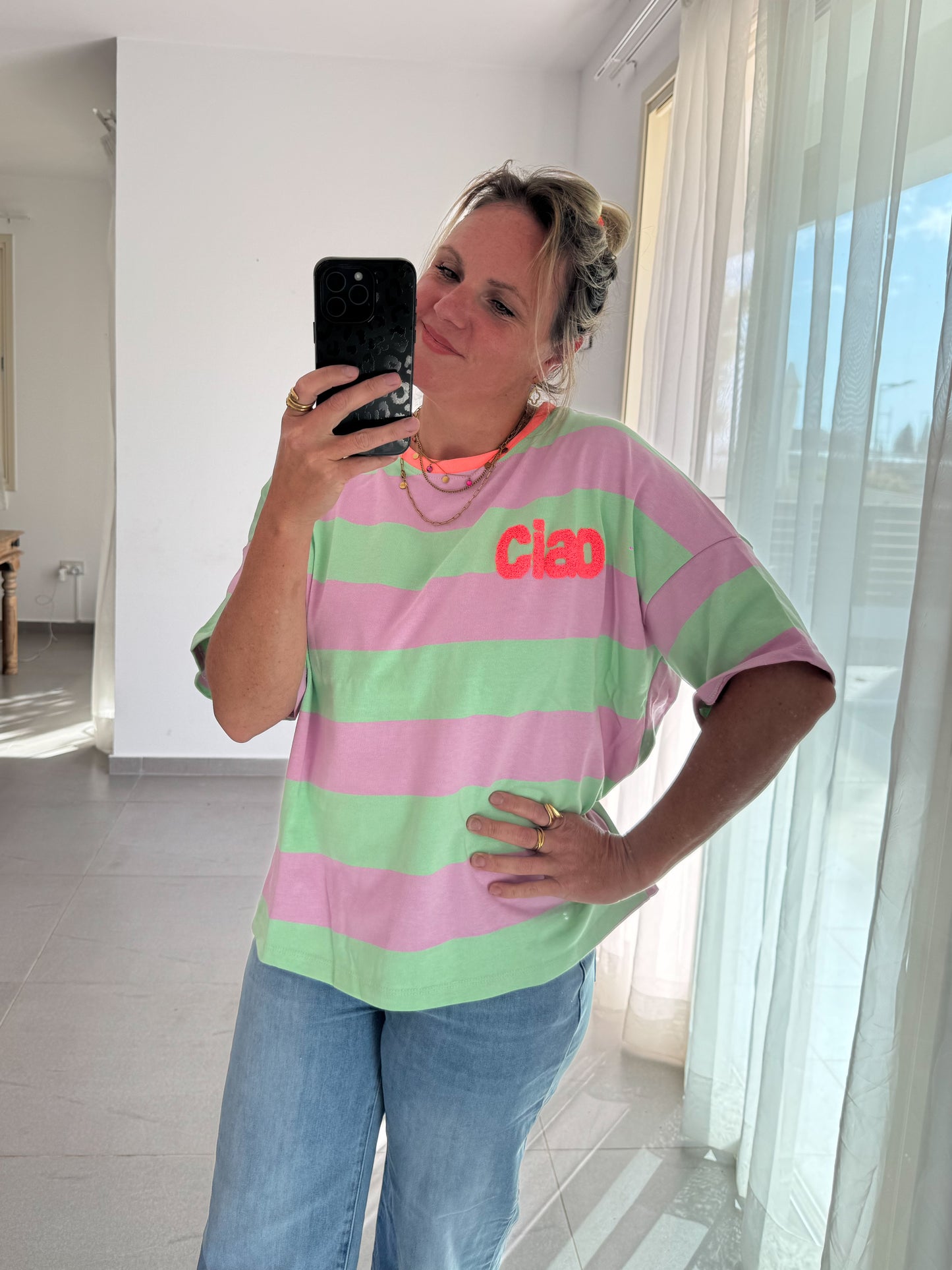 Sommer Sweatshirt CIAO – Streifenliebe mit Chenille