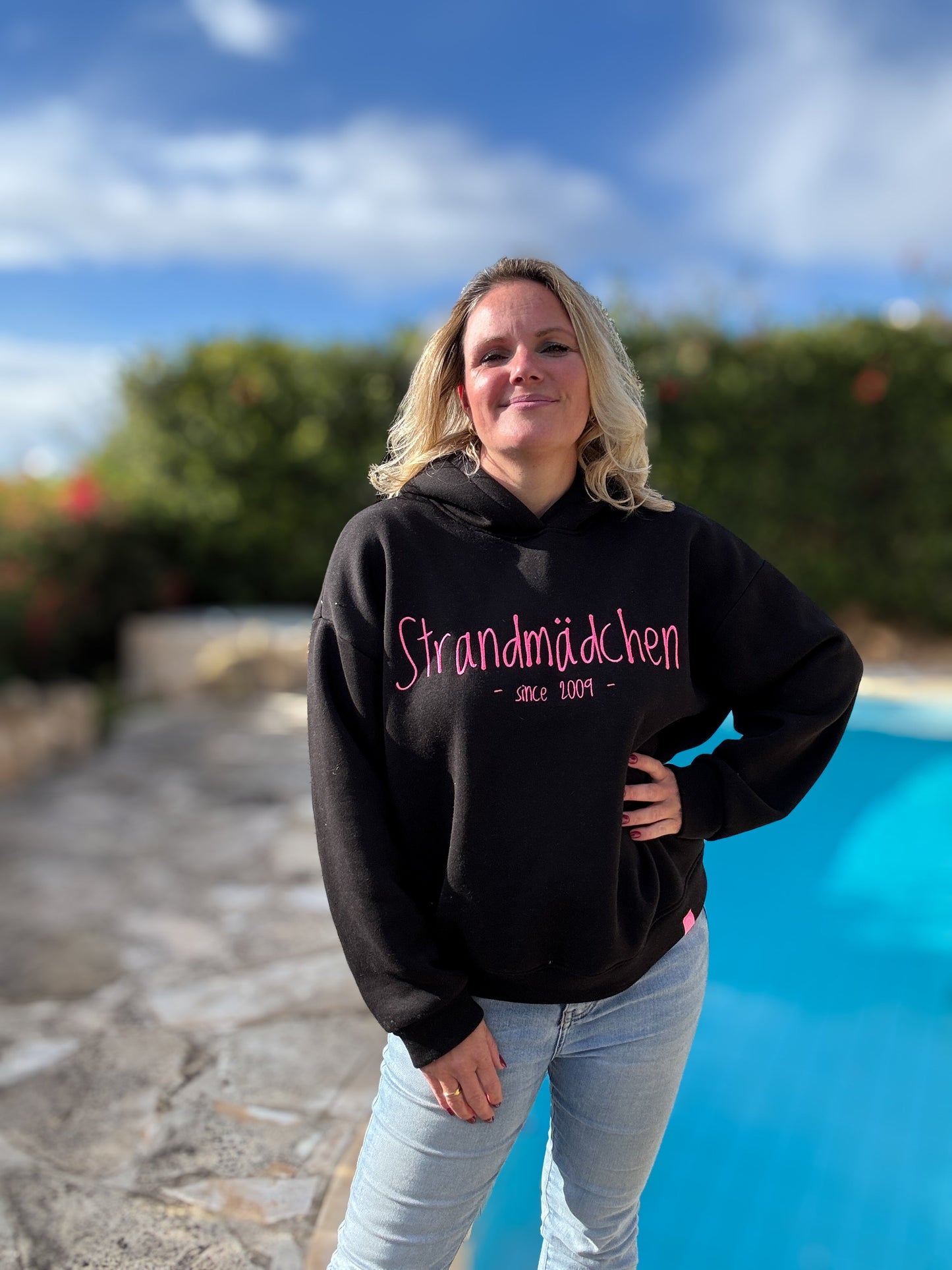 Hoodie Strandmädchen mit Stick