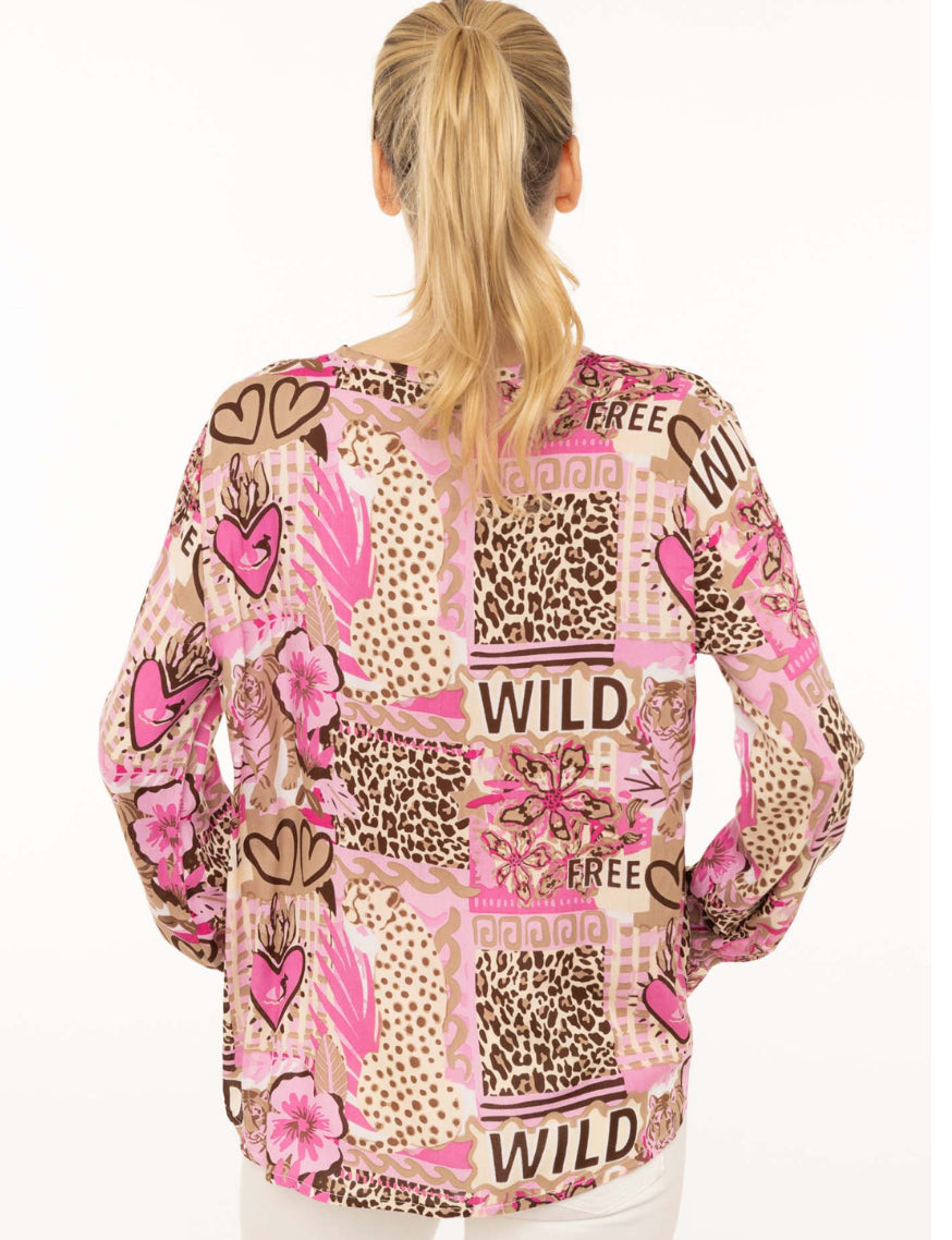 Zwillingsherz Bluse SAFARI PATCHWORK