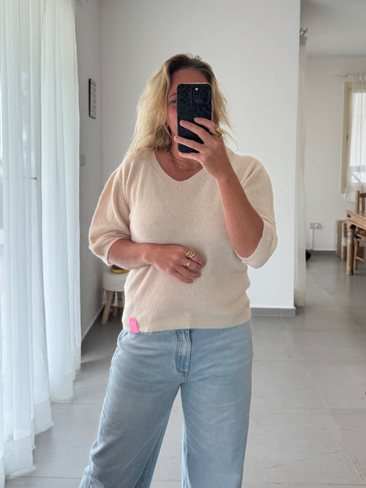 Halbarm Strick Pullover