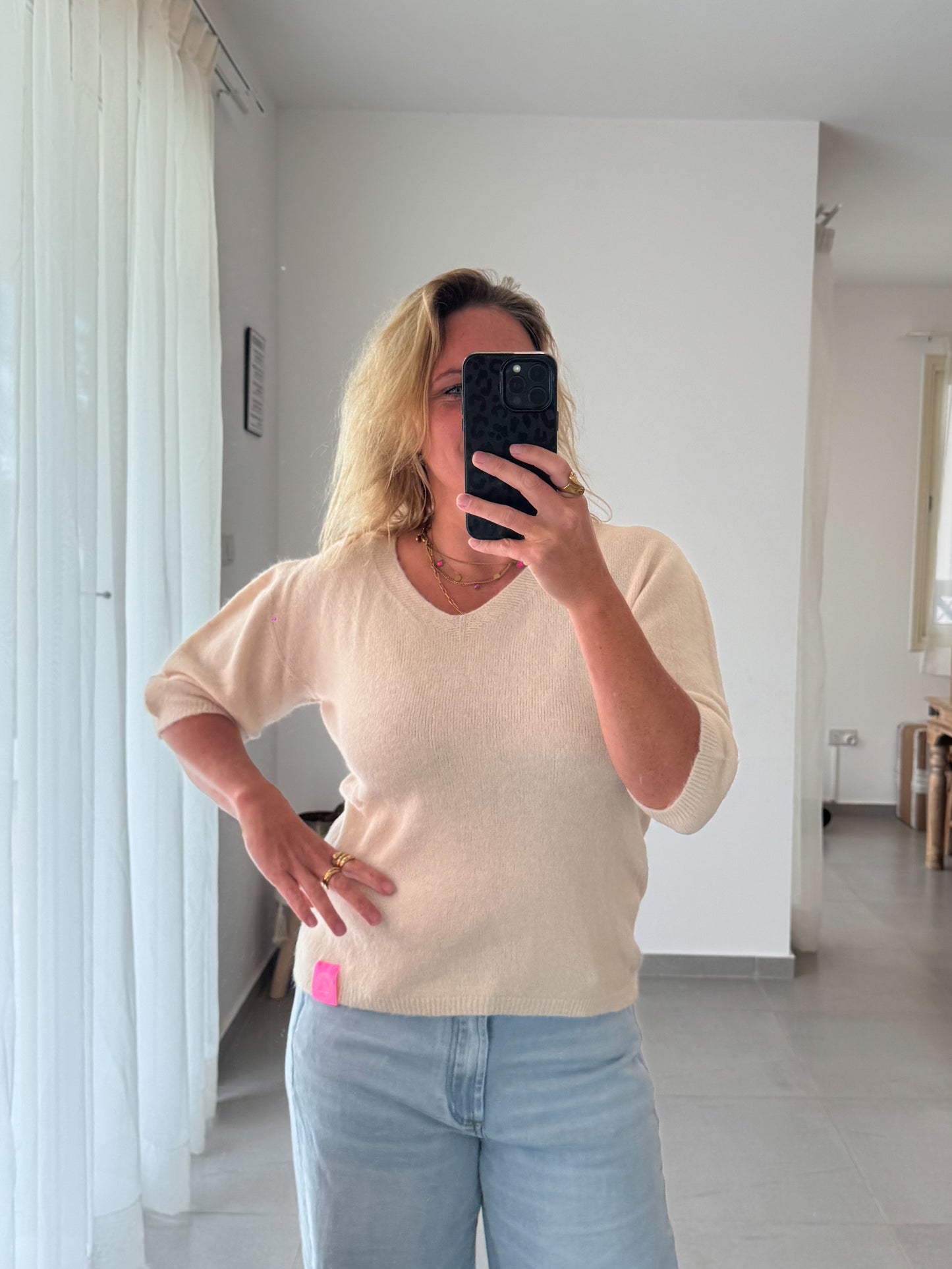 Halbarm Strick Pullover