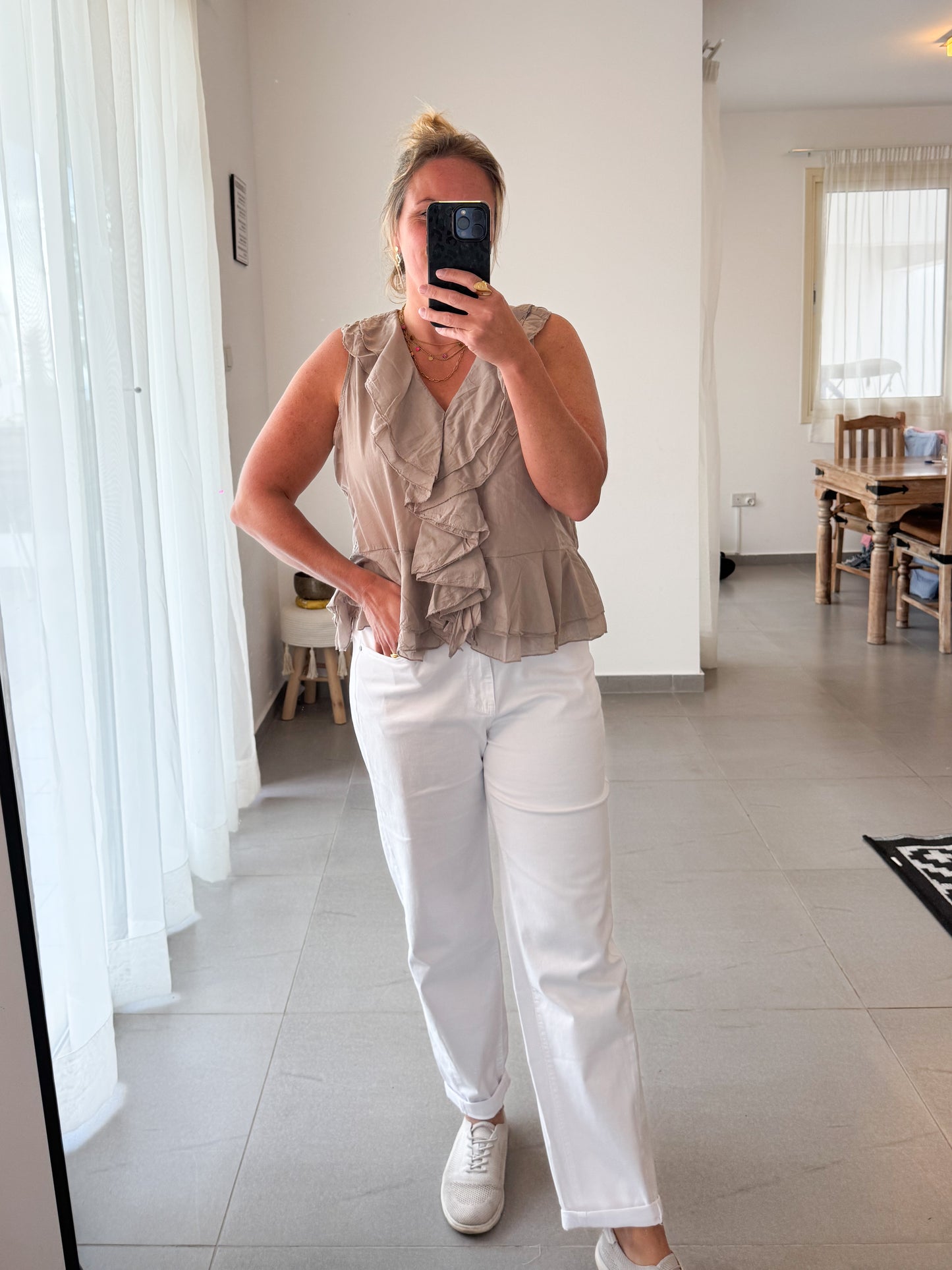Ruffle Love Bluse – ärmellos