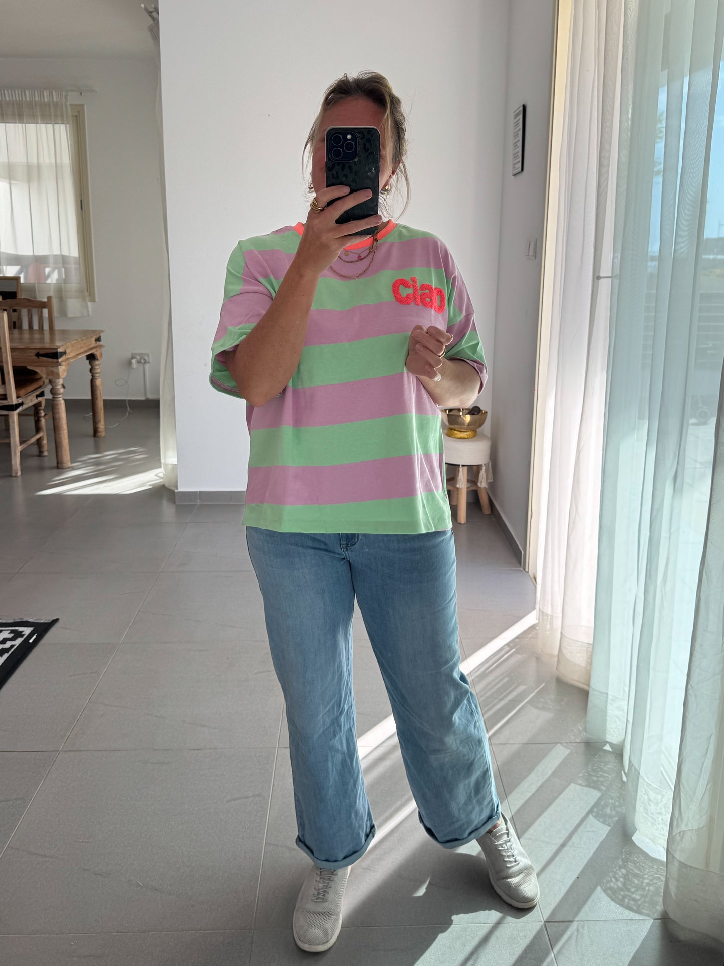 Sommer Sweatshirt CIAO – Streifenliebe mit Chenille