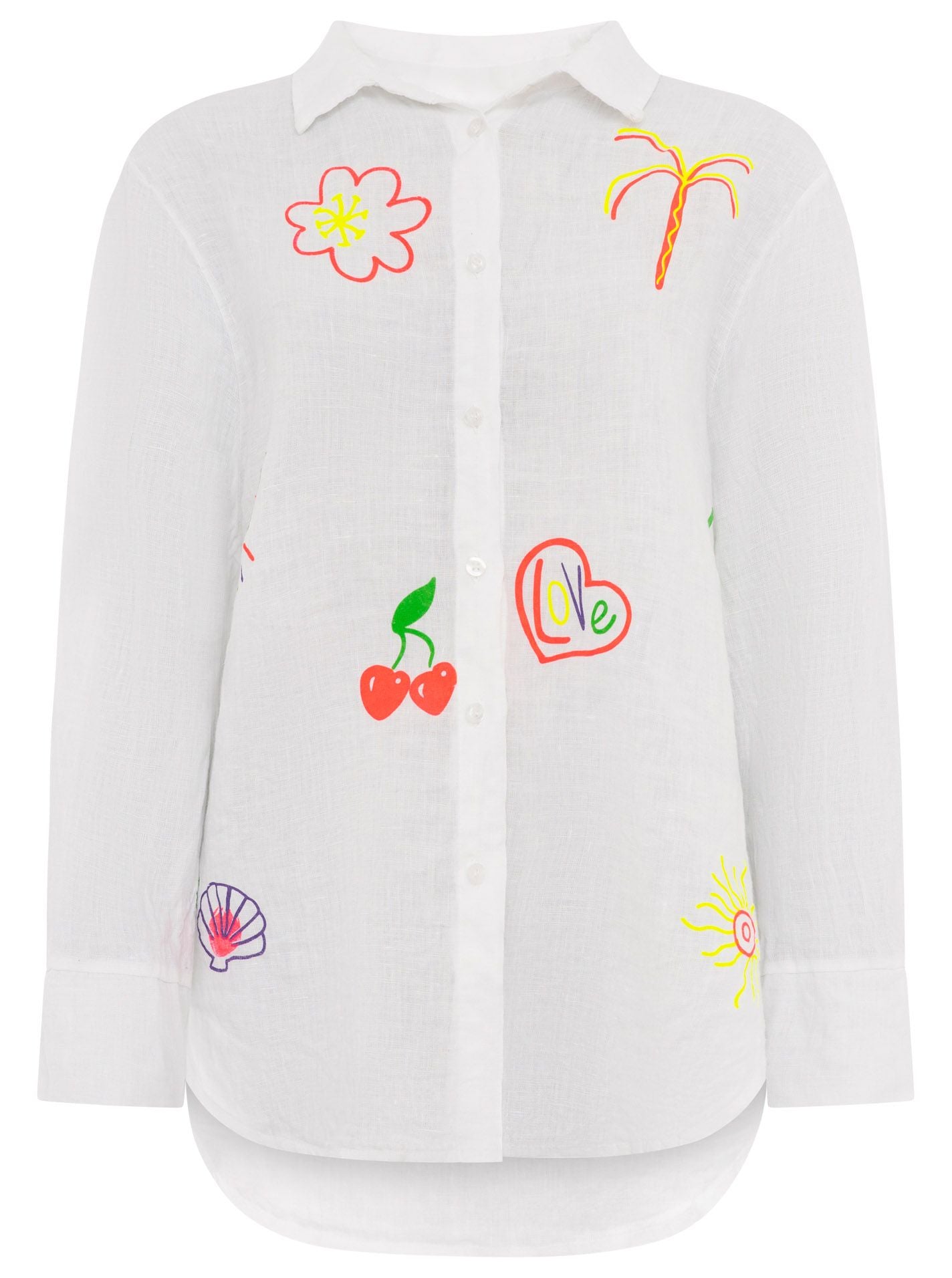Zwillingsherz 100% Leinen Bluse "Neon"