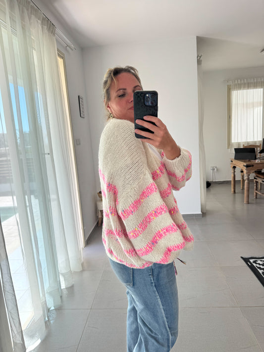 Strickjacke NEON-STREIFEN