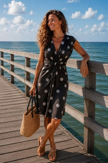 Kofferkleid mit Knoten PUNKTE