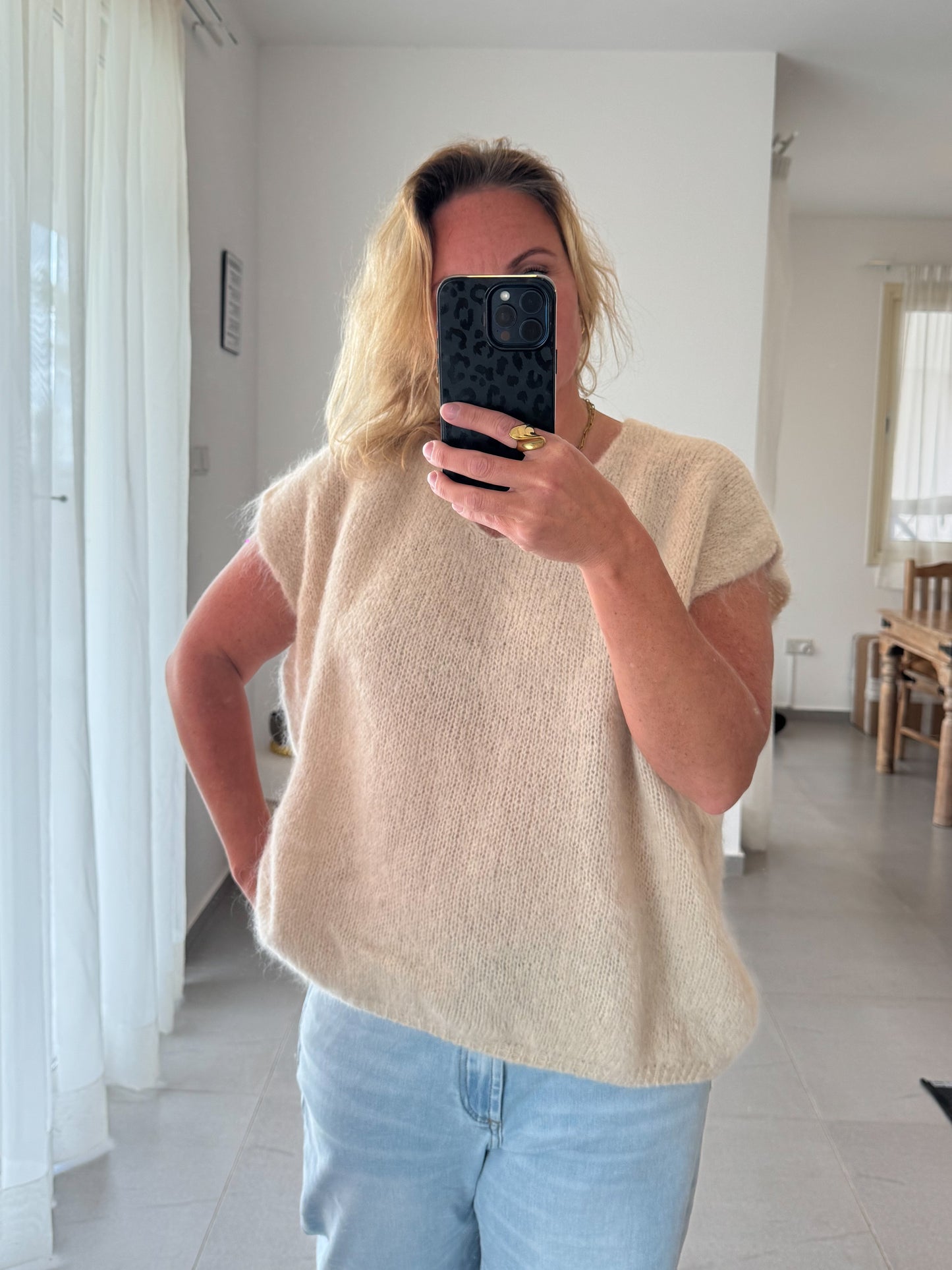 Oversize Pullunder mit Mohair
