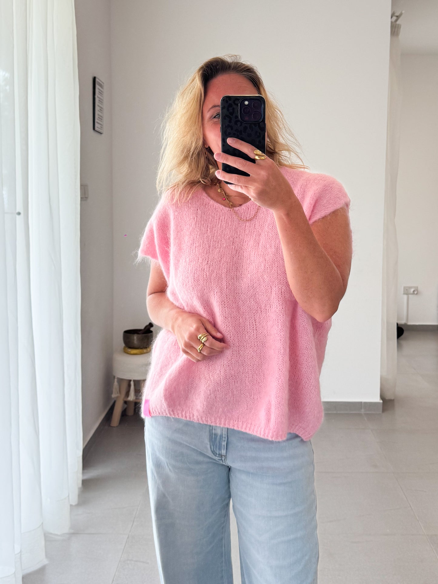 Oversize Pullunder mit Mohair