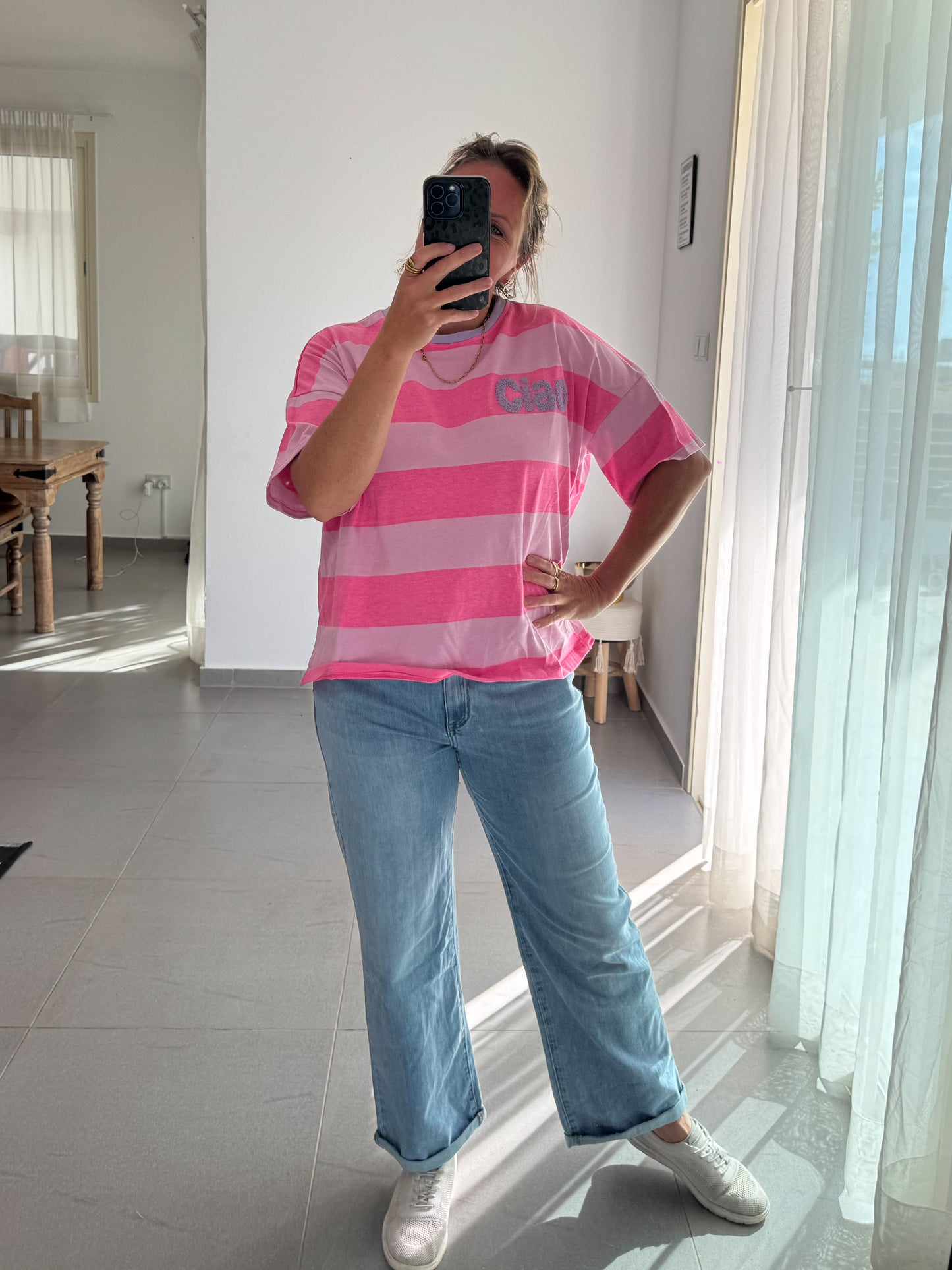 Sommer Sweatshirt CIAO – Streifenliebe mit Chenille