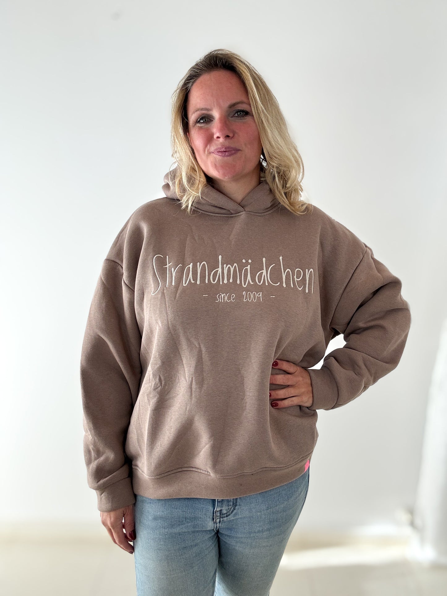 Hoodie Strandmädchen mit Stick