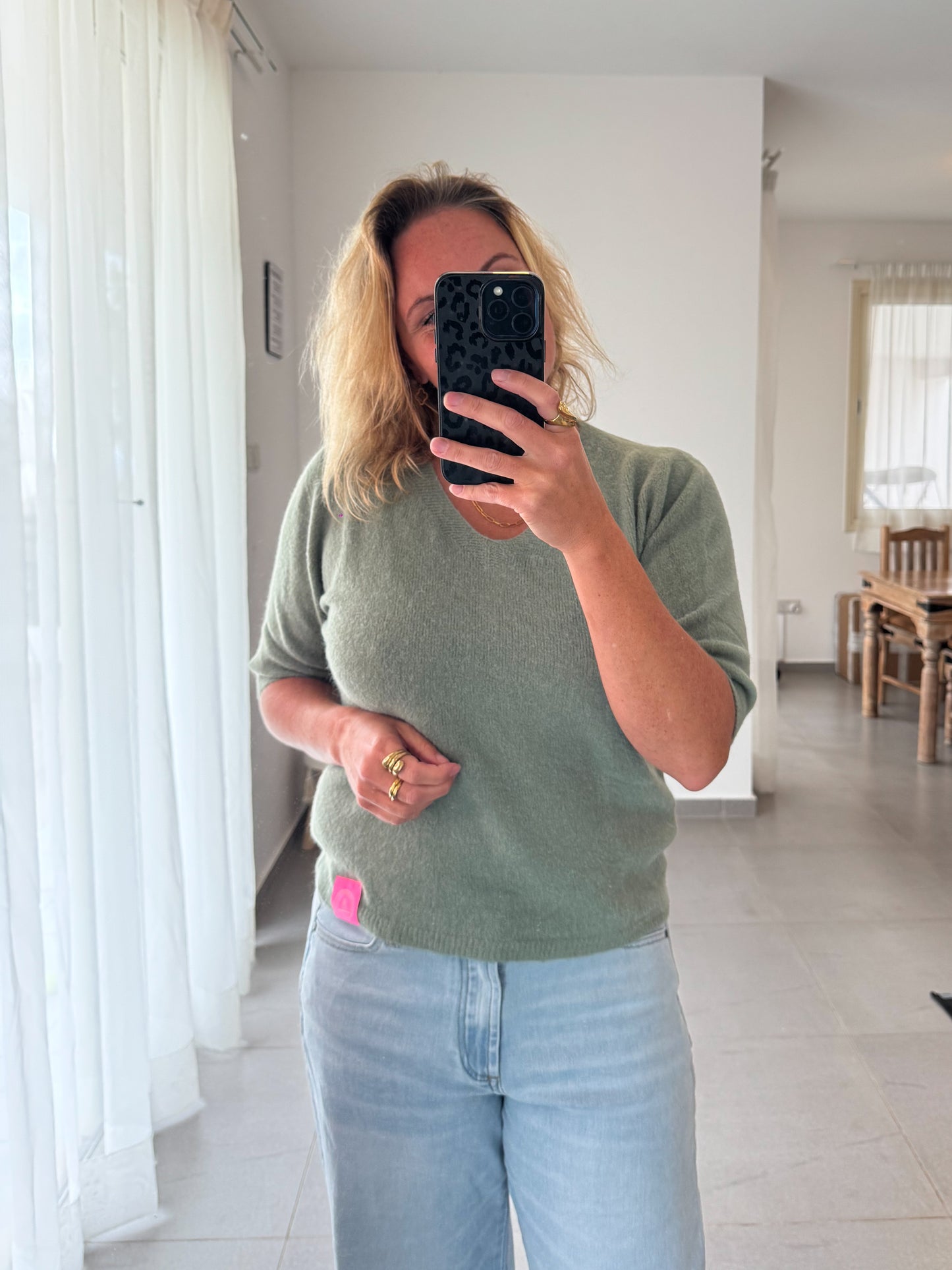 Halbarm Strick Pullover