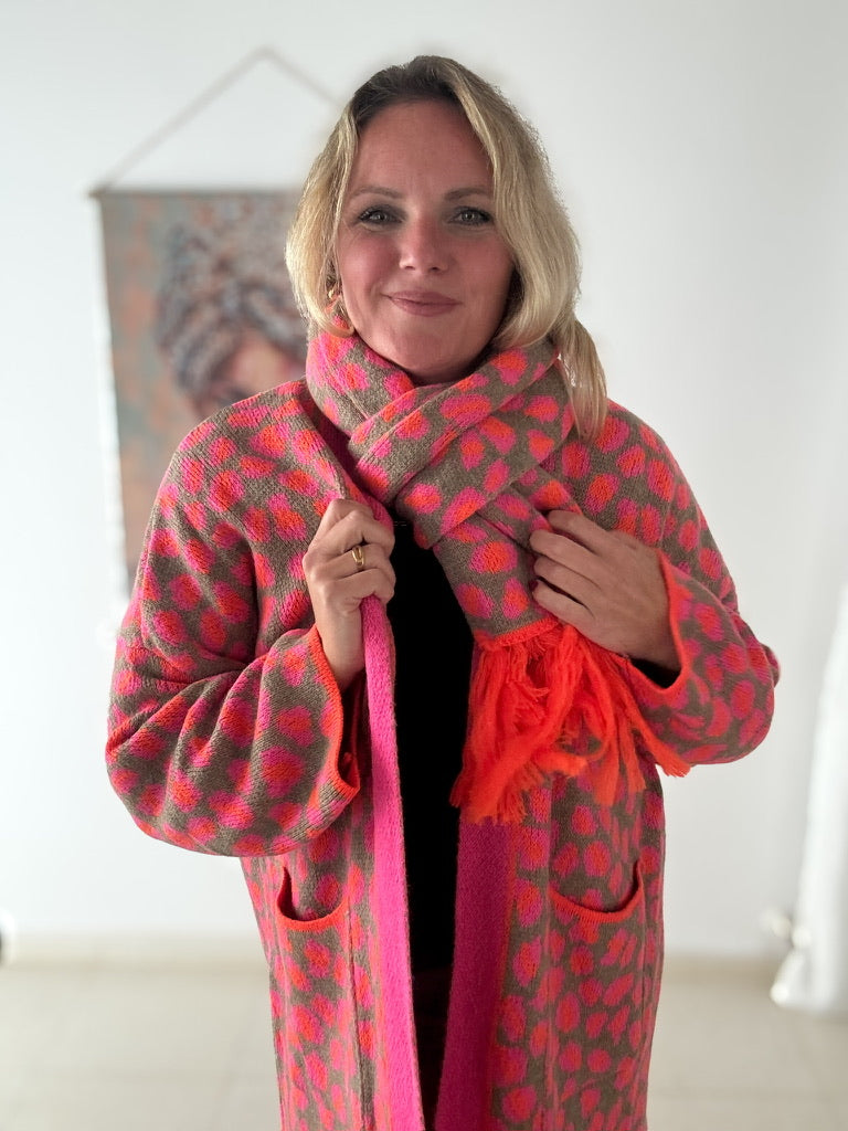 Strickschal Leo, pink