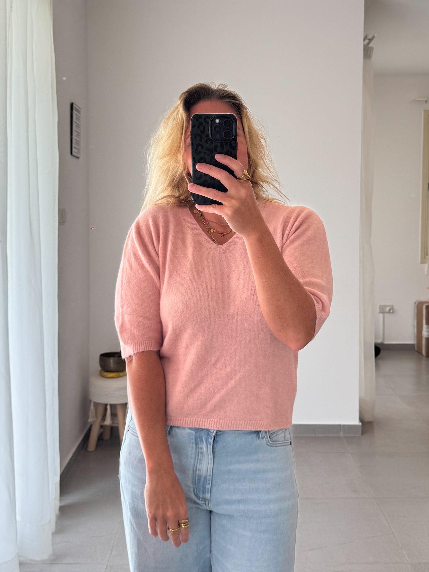 Halbarm Strick Pullover