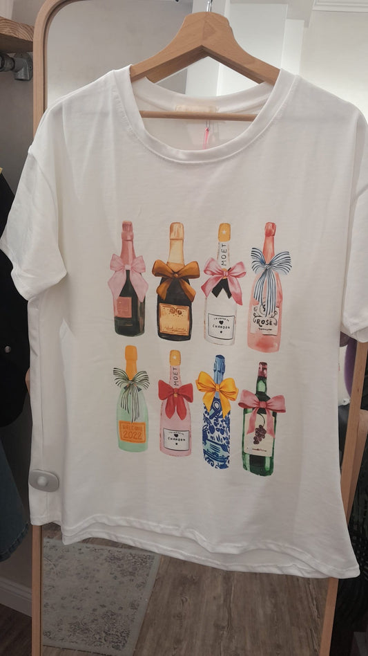 T-Shirt Champagner Flaschen