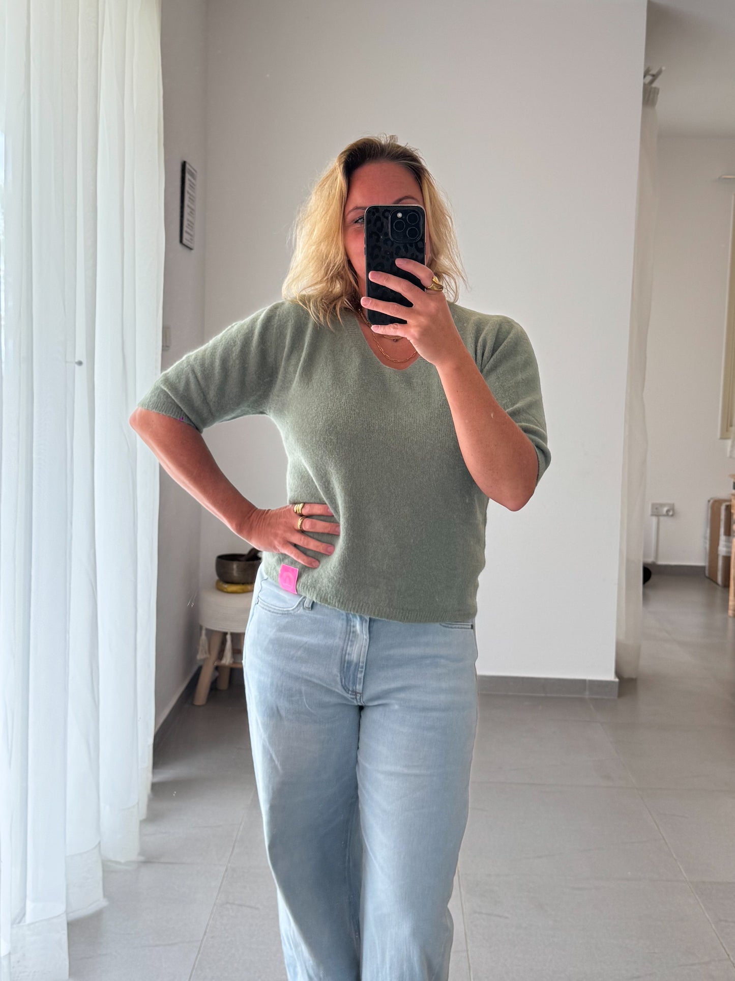 Halbarm Strick Pullover